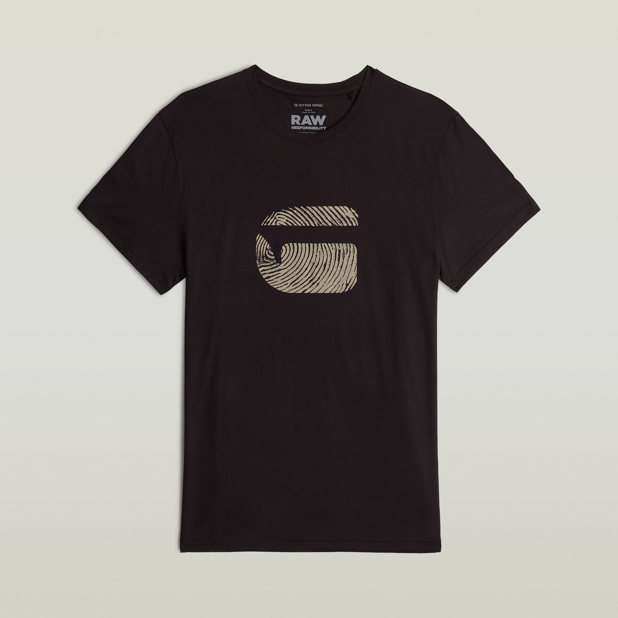 G-Star RAW Finger Print Burger T-Shirt Zwart Heren