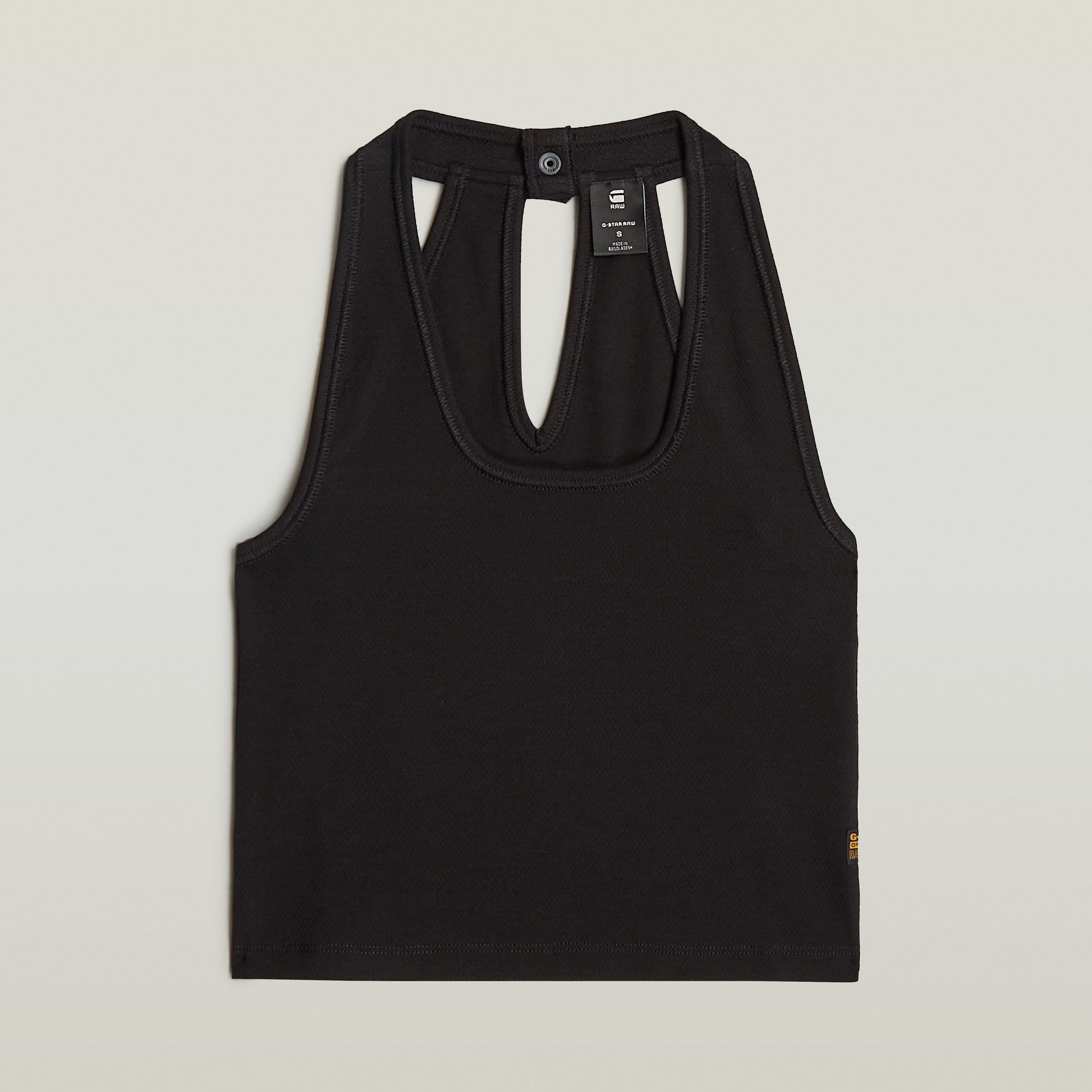 Thumbnail - Back Snap Slim Cropped T-Shirt - Schwarz - Damen