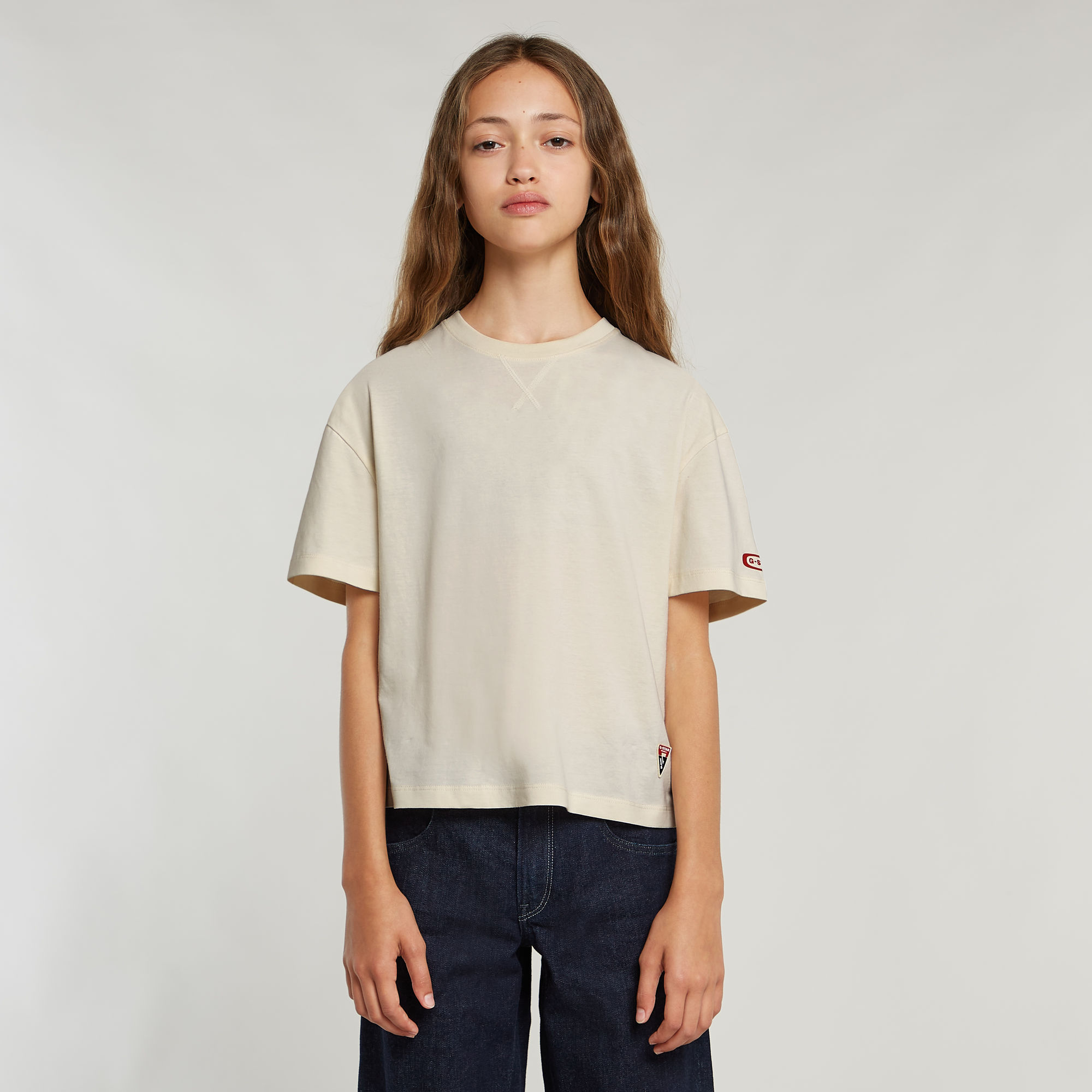 G-Star RAW Meisjes Top Loose Crop Beige meisjes