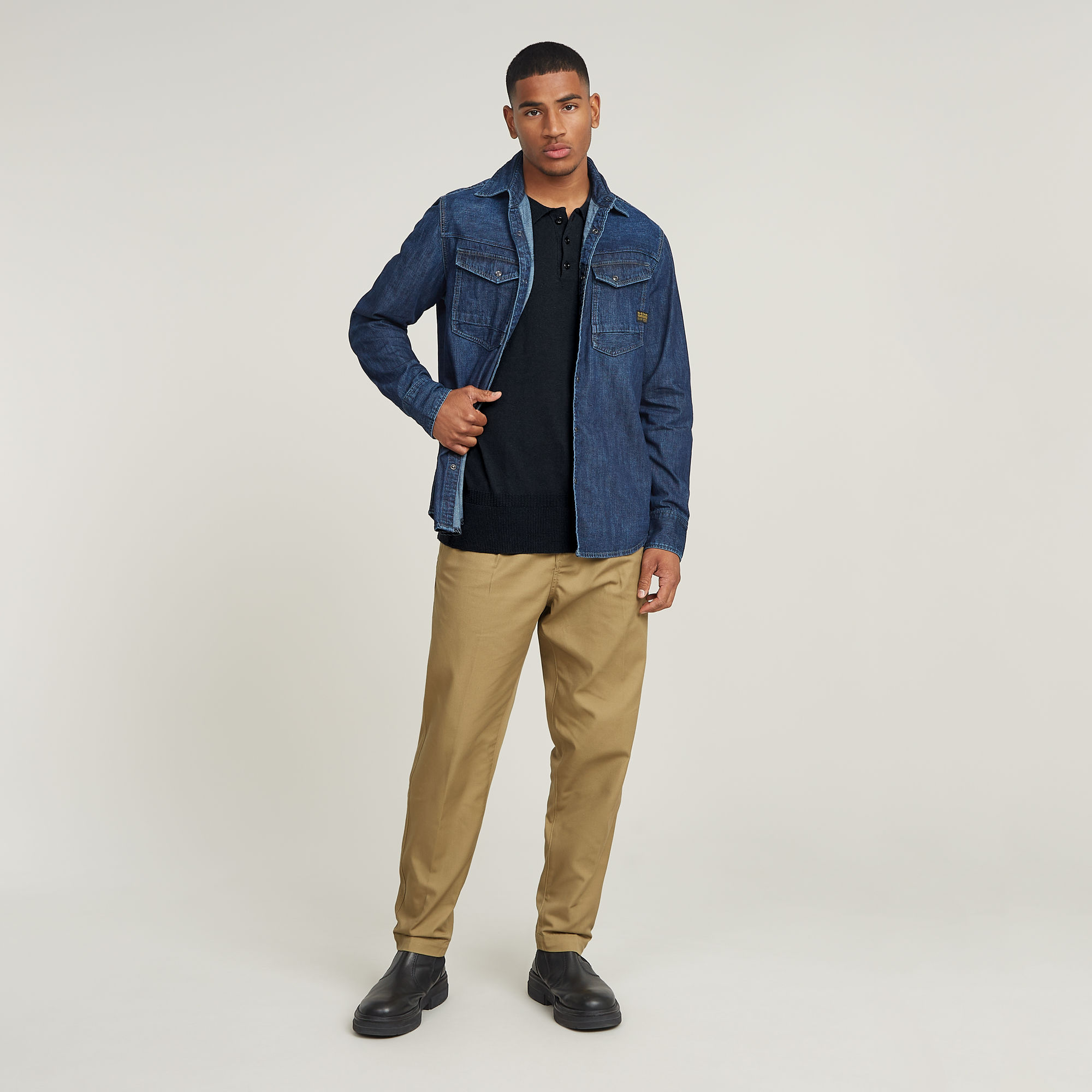 G-Star RAW Knitted Polo Donkerblauw Heren