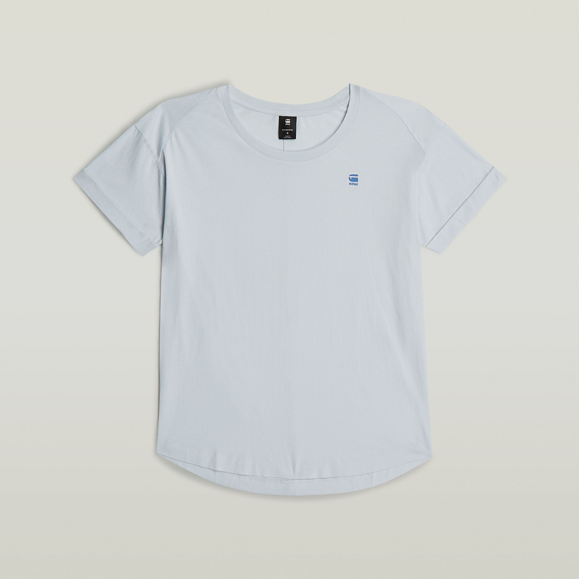 G-Star RAW Rolled Up Sleeve Boyfriend Top Lichtblauw Dames