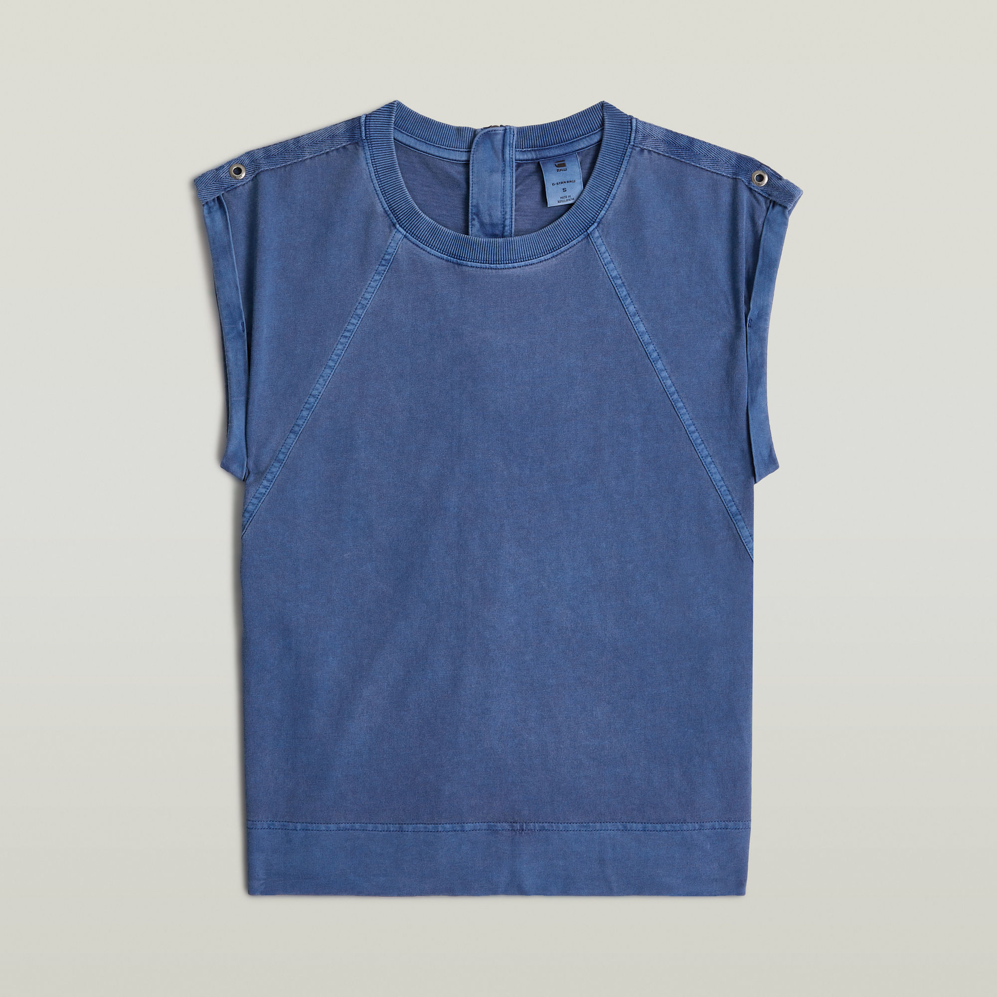 G-Star RAW Back Zip Overdyed Top Midden blauw Dames