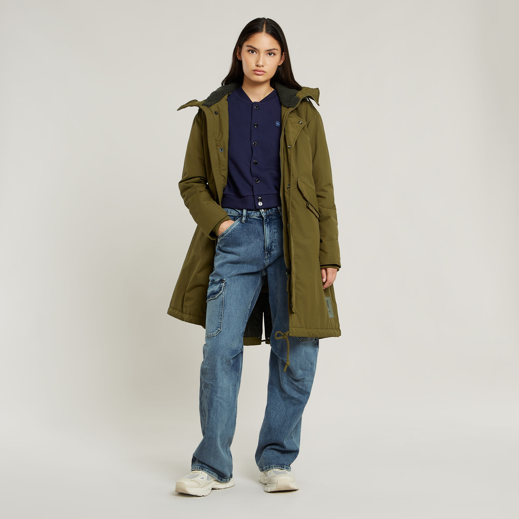 G-Star RAW Fishtail Parka Met Capuchon Groen Dames