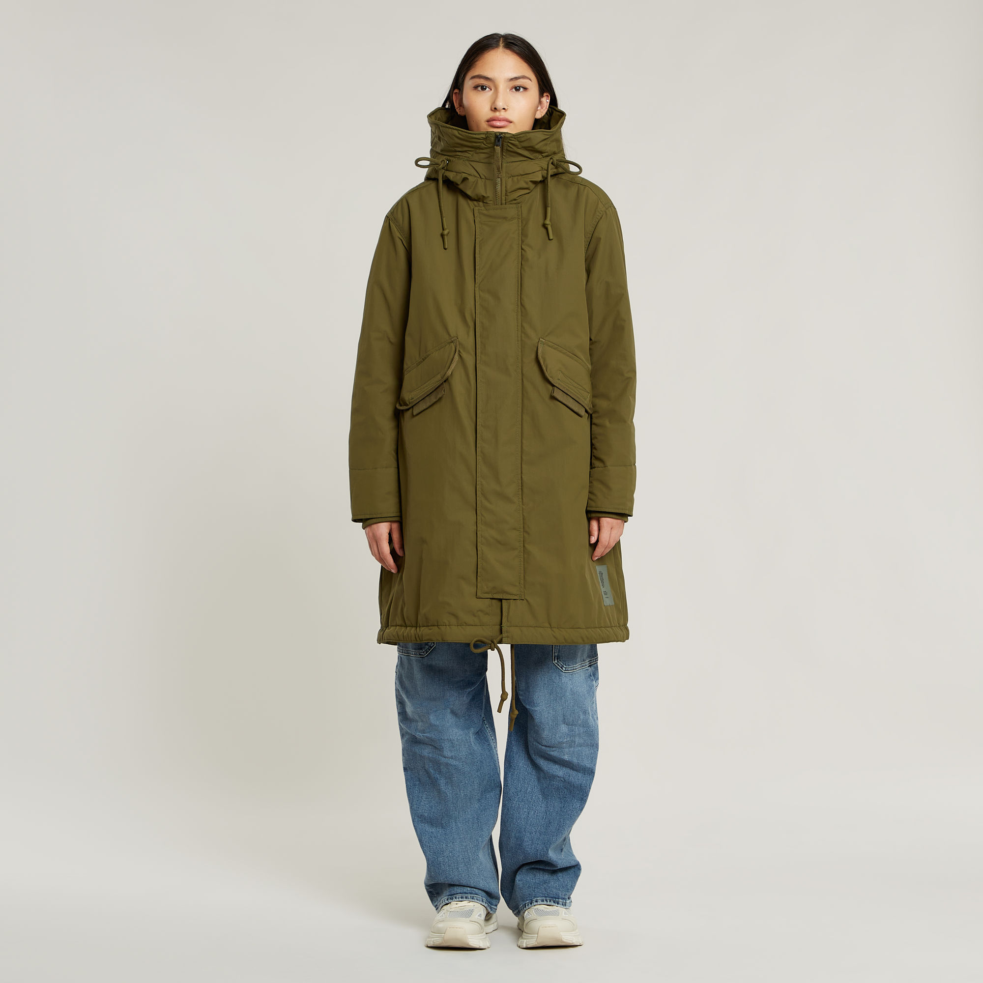 Hooded Fishtail Parka - Grün - Damen