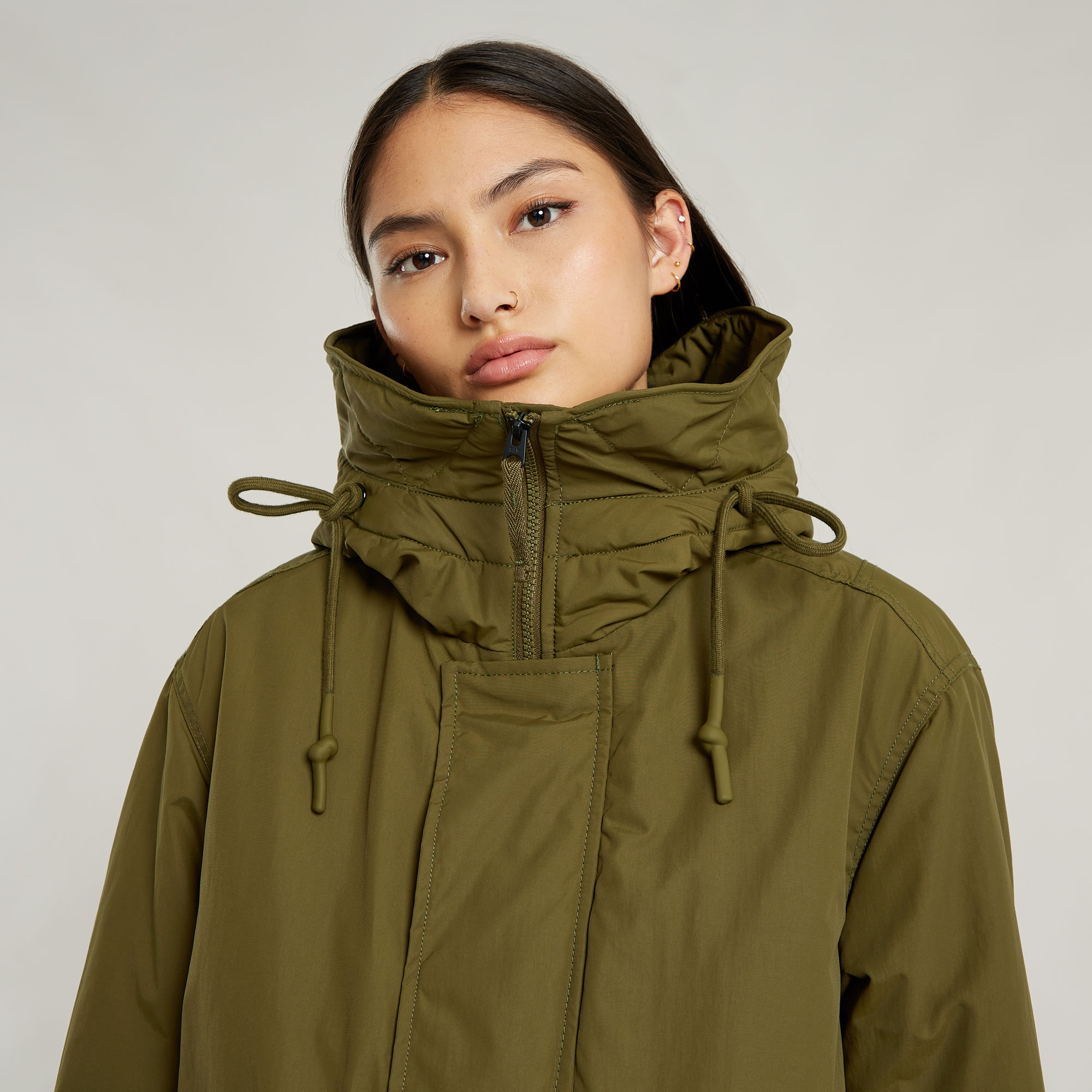 G-Star RAW Fishtail Parka Met Capuchon Groen Dames