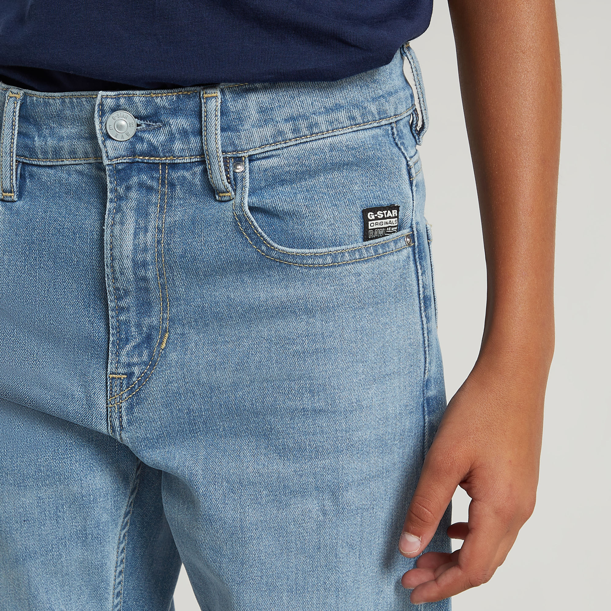 G-Star RAW Jongens Mosa Straight Jeans Midden blauw jongens