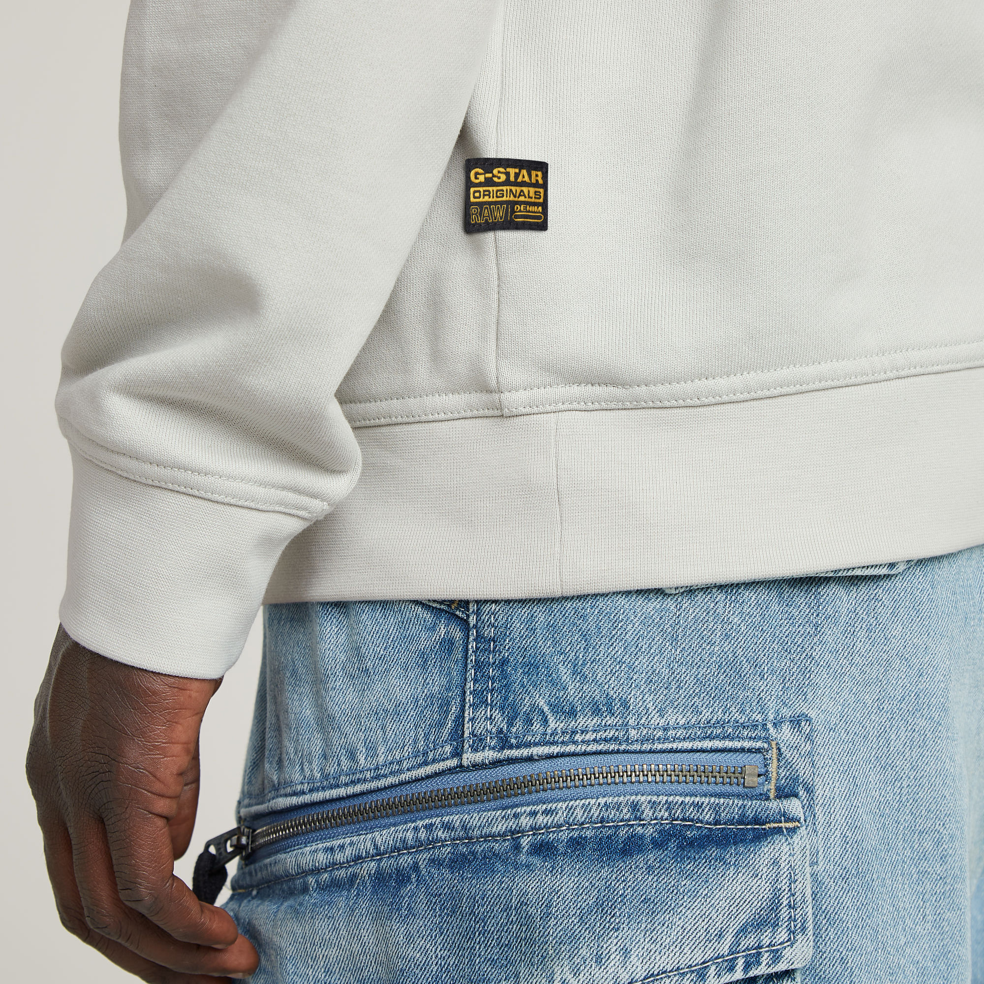 G-Star RAW G-Script Logo Sweater Grijs Heren