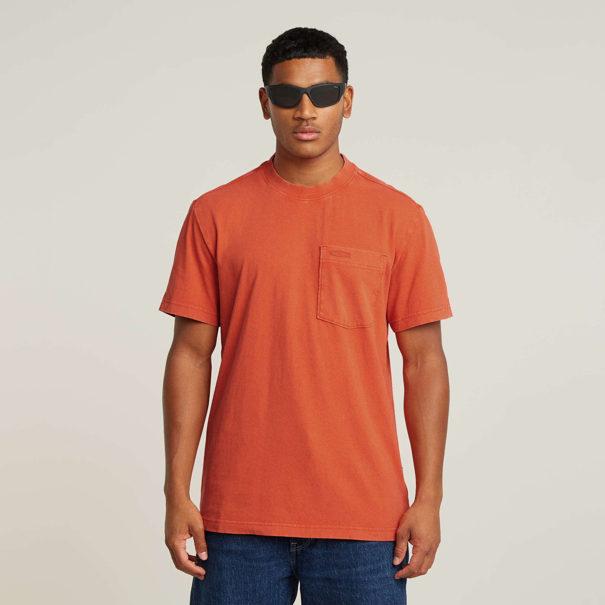 

Washed Pocket T-Shirt - Rood - Heren