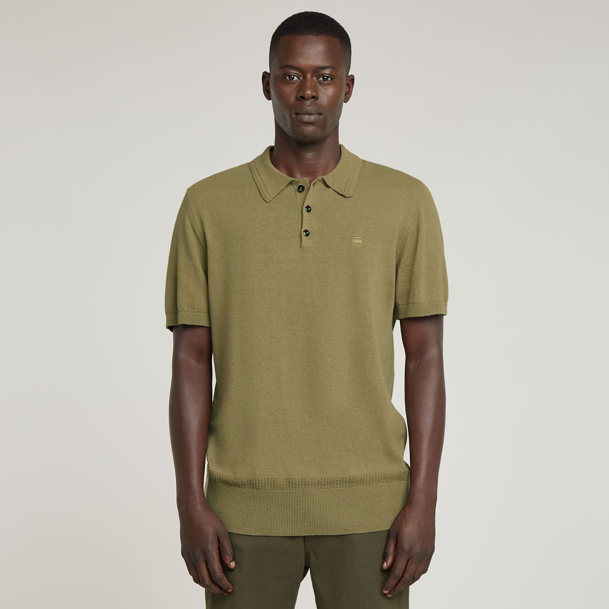 

Knitted Polo - Green - Men