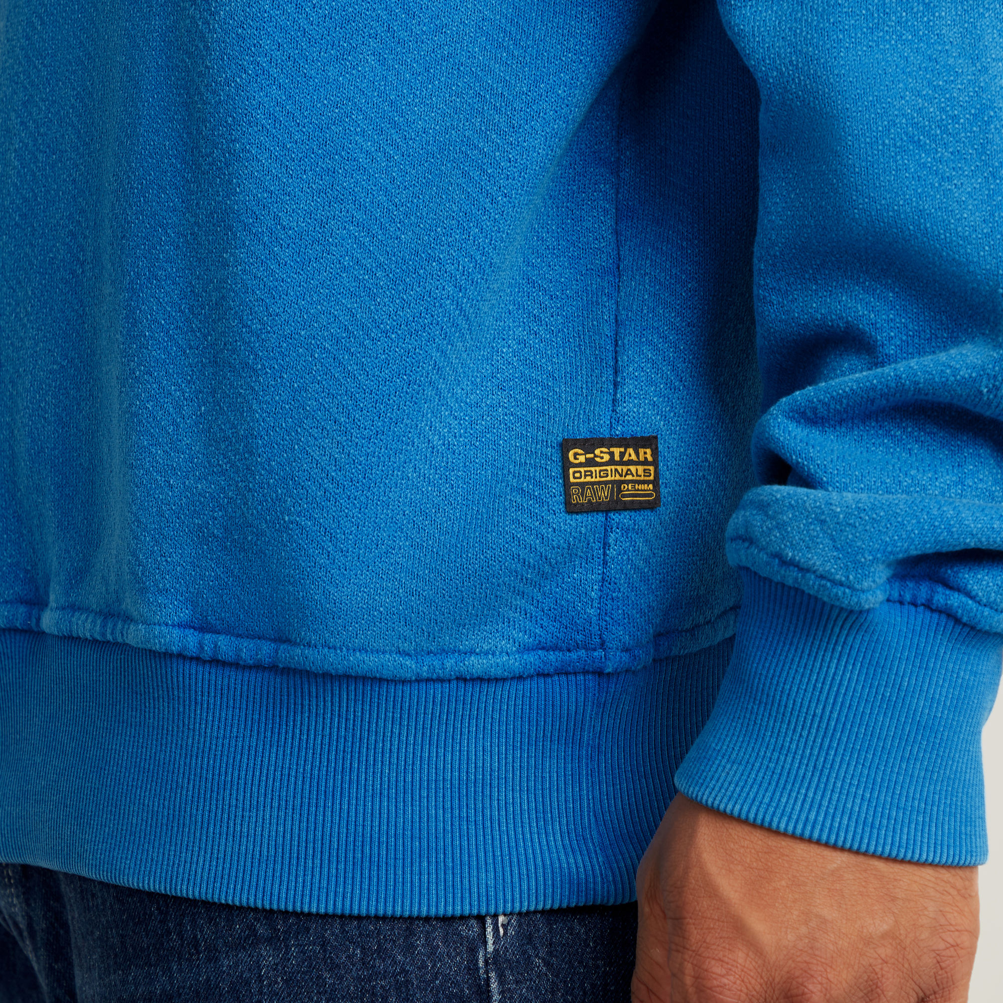 G-Star RAW Washed Relaxed Sweater Midden blauw Heren