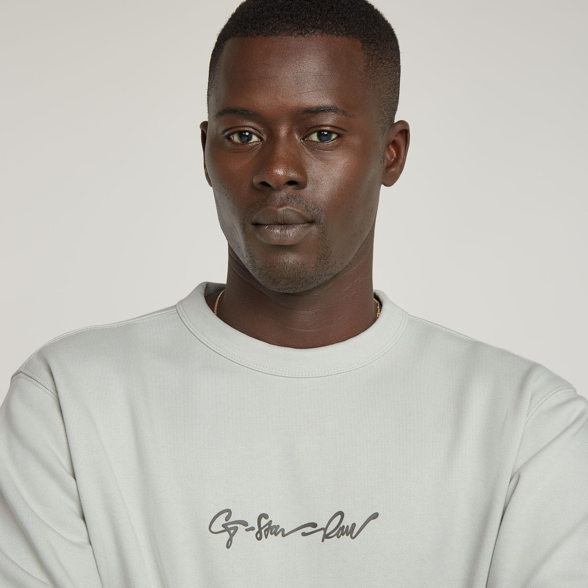 G-Star RAW G-Script Logo Sweater Grijs Heren