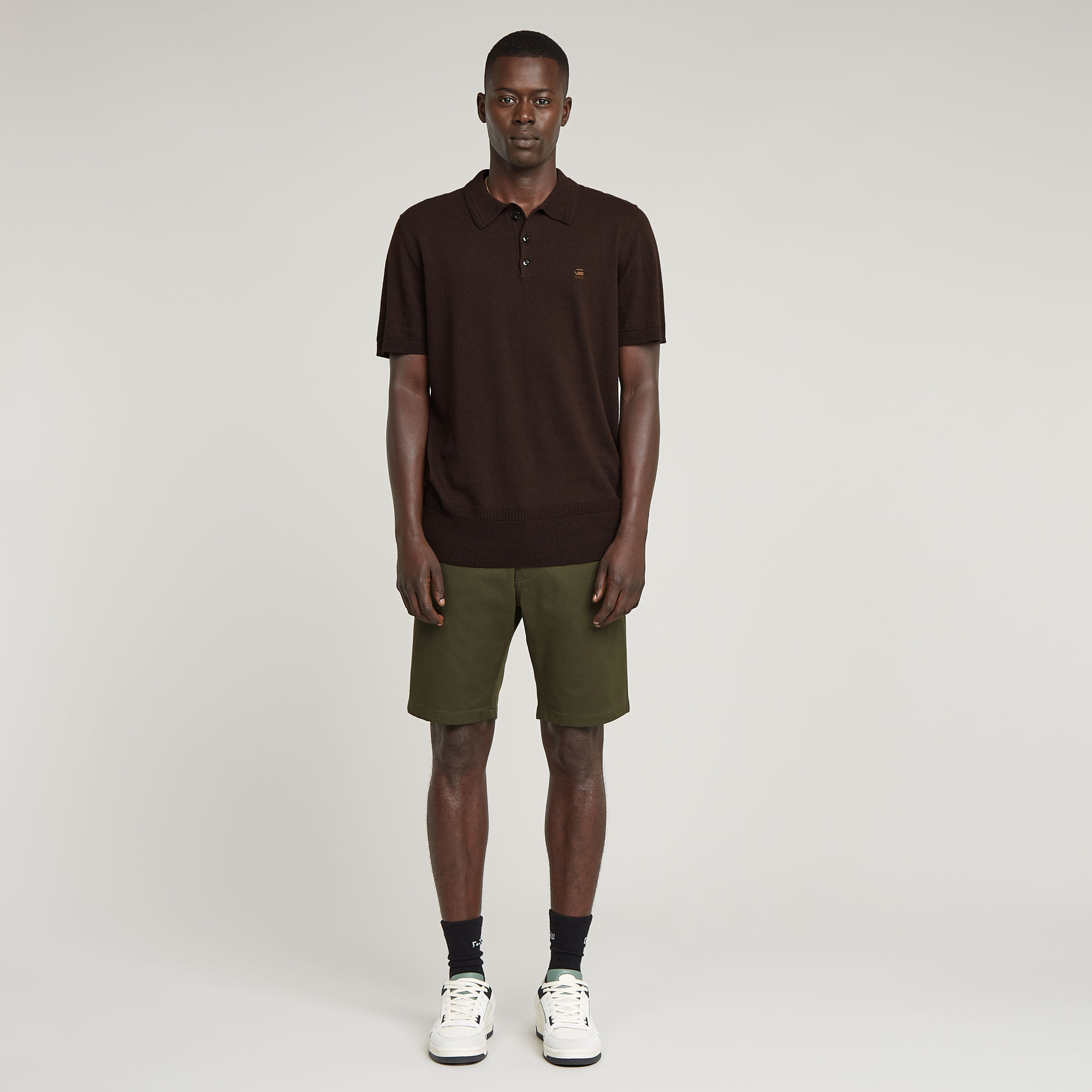 G-Star RAW Knitted Polo Bruin Heren