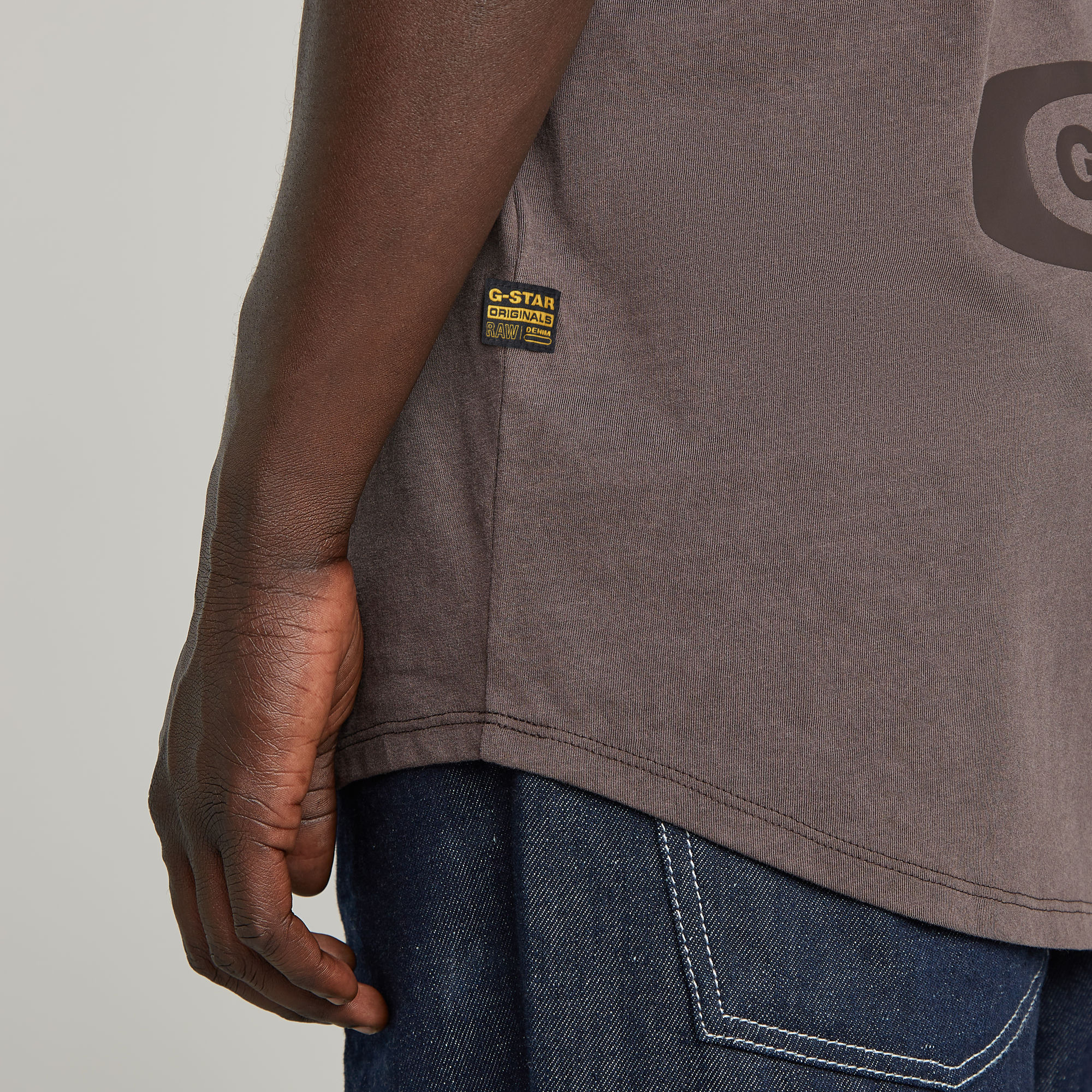 G-Star RAW Text Back Graphic Overdyed Lash T-Shirt Bruin Heren
