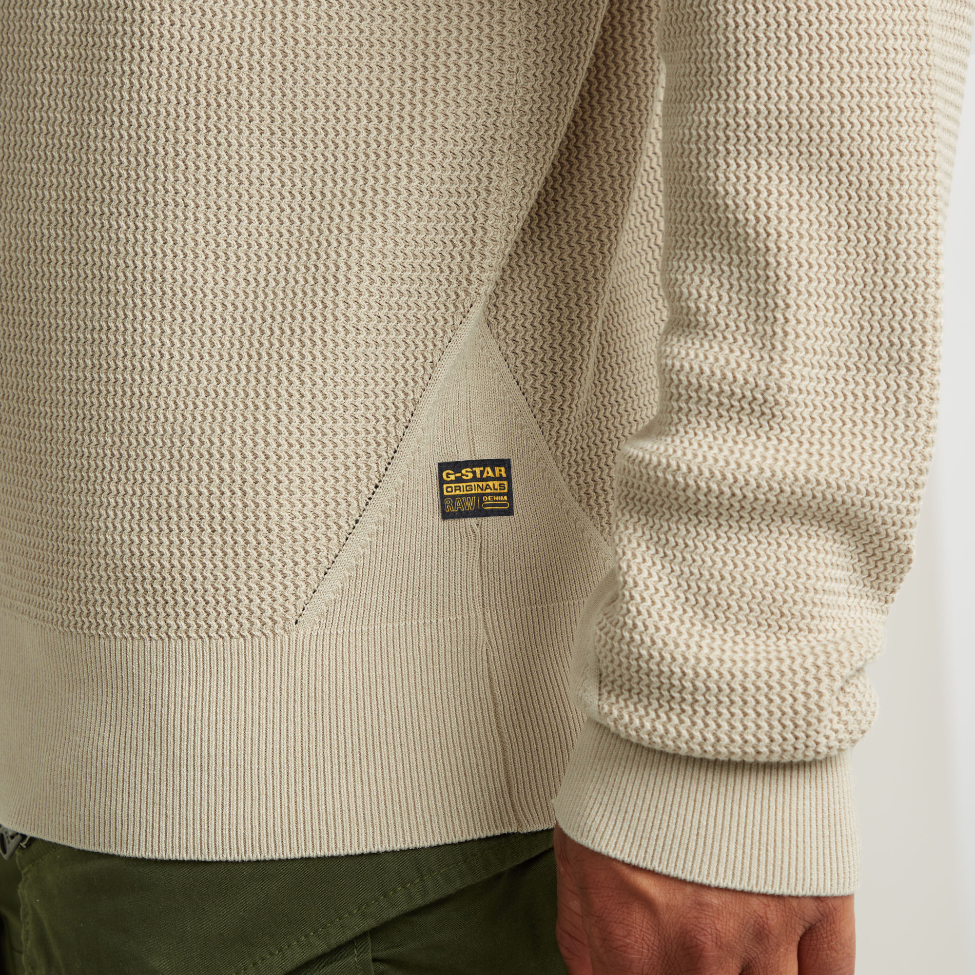 G-Star RAW Serrated Gebreid Vest Met Rits Beige Heren