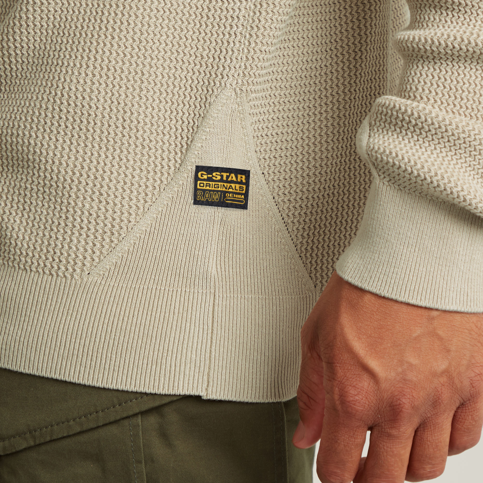 G-Star RAW Serrated Skipper Trui Beige Heren
