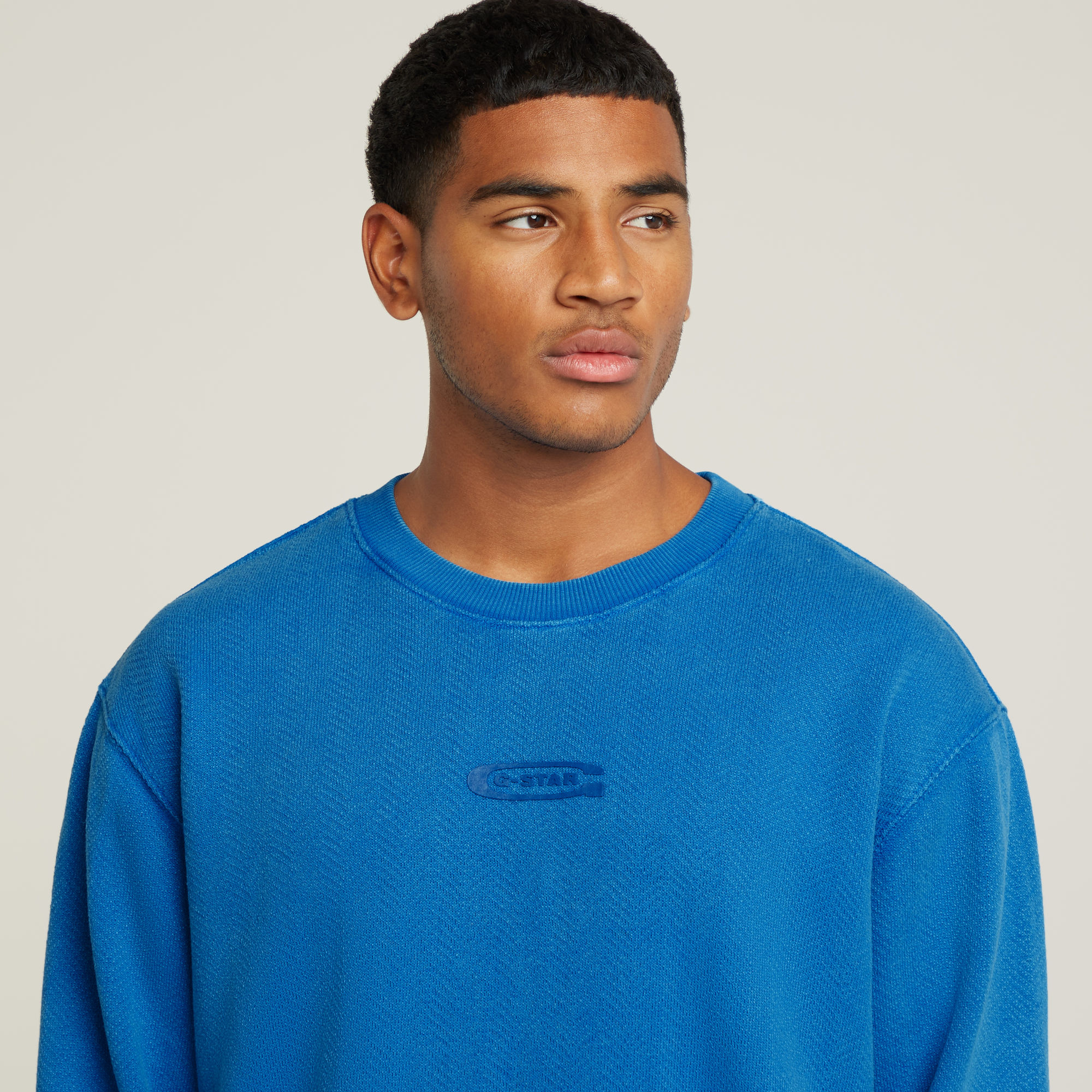 G-Star RAW Washed Relaxed Sweater Midden blauw Heren