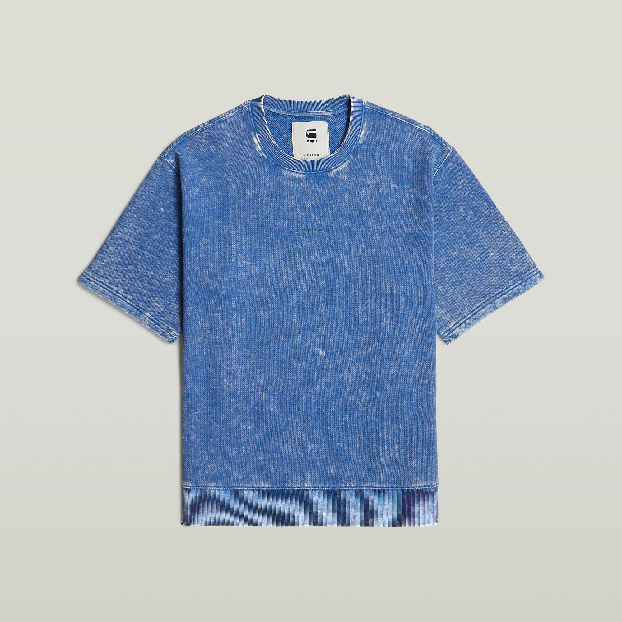 G-Star RAW Acid Wash Loose Sweater Midden blauw Heren