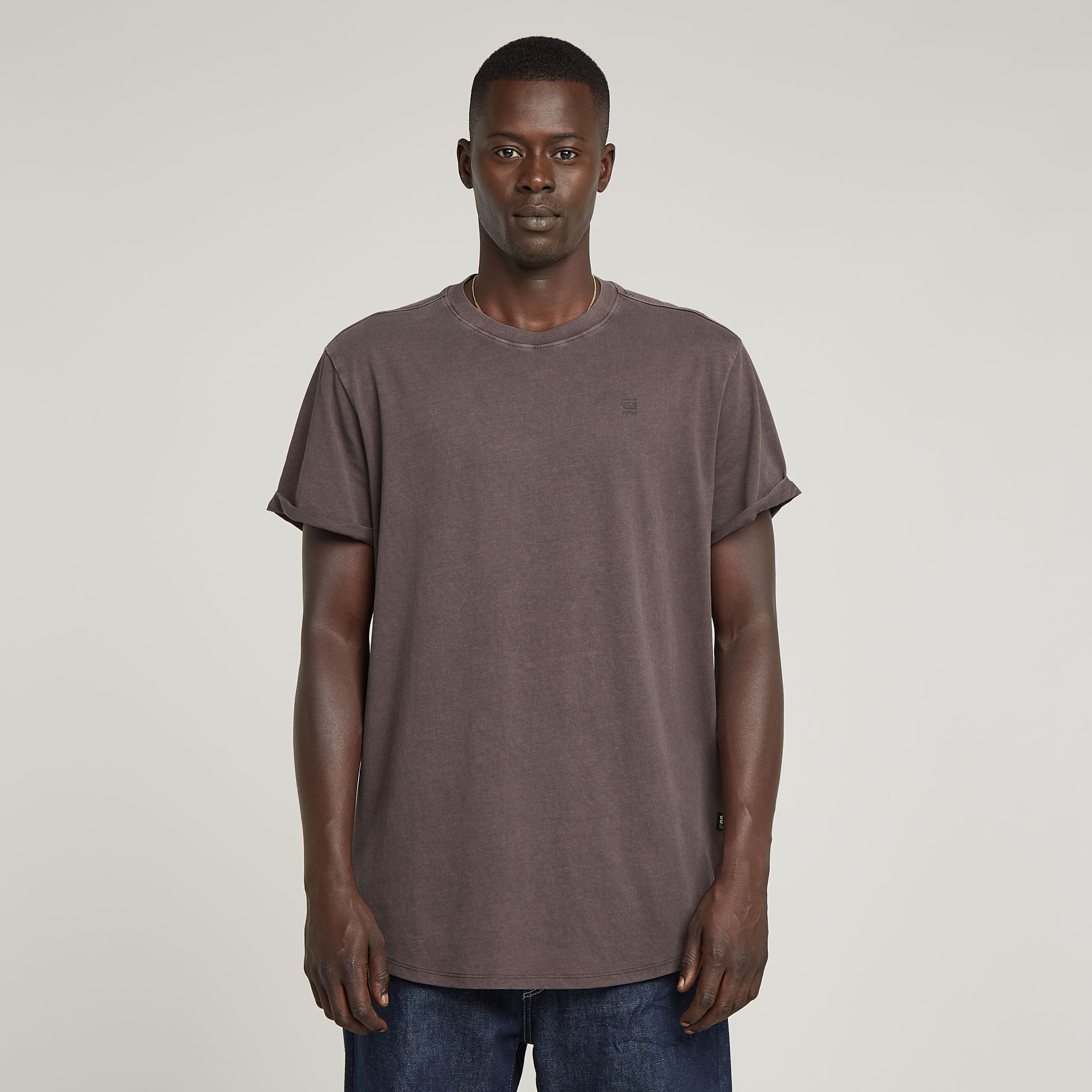 G-Star RAW Text Back Graphic Overdyed Lash T-Shirt Bruin Heren