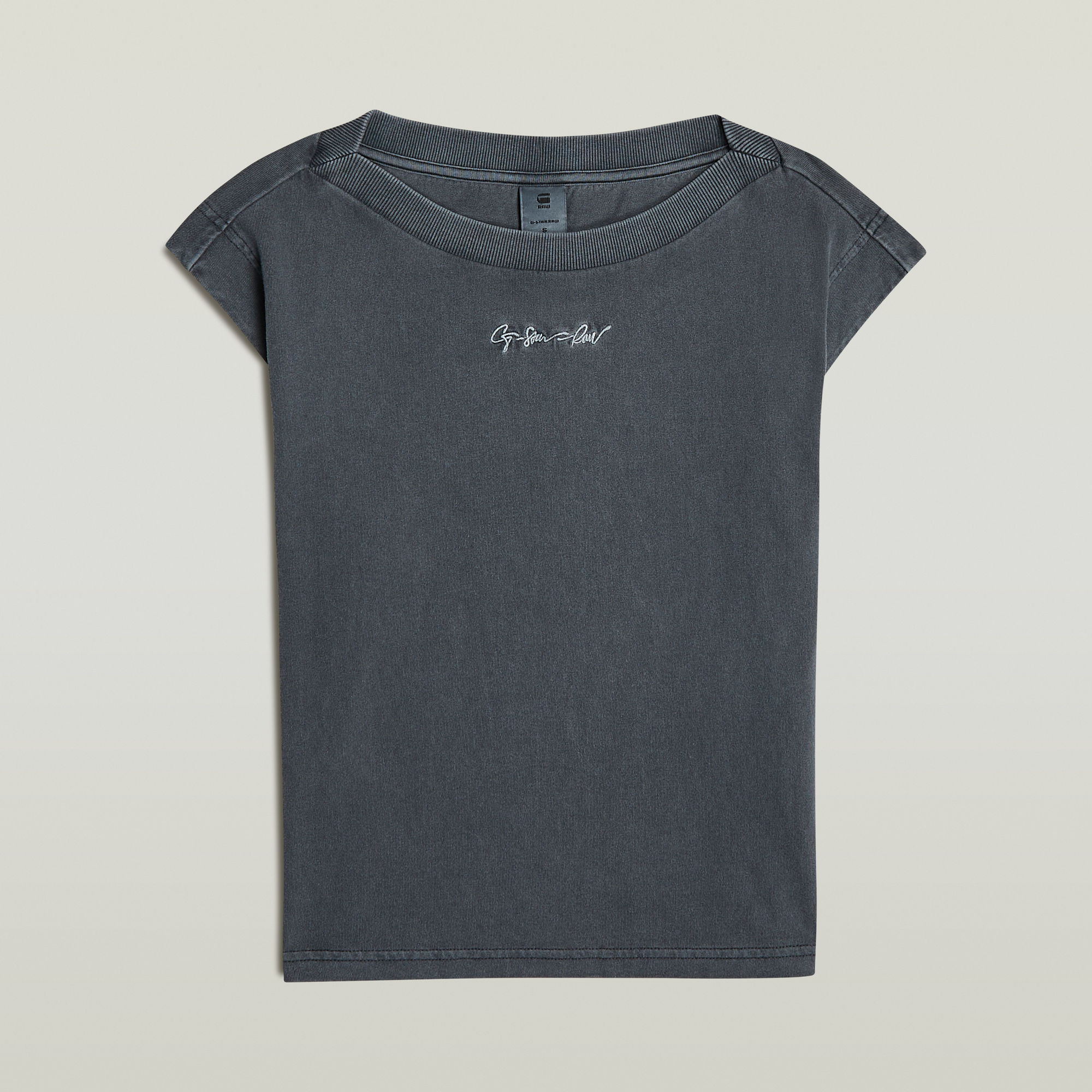 G-Star RAW Mini G-Script Logo Overdyed Top Grijs Dames