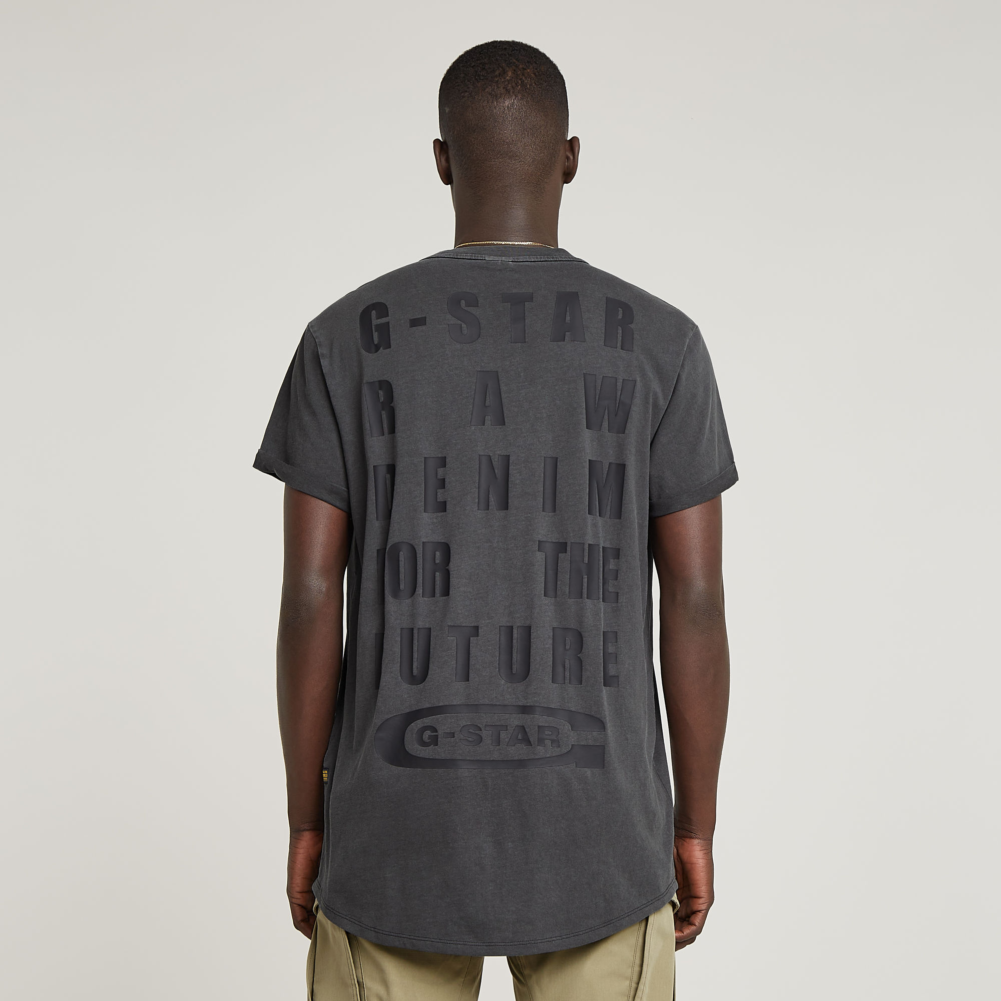 G-Star RAW Text Back Graphic Overdyed Lash T-Shirt Zwart Heren