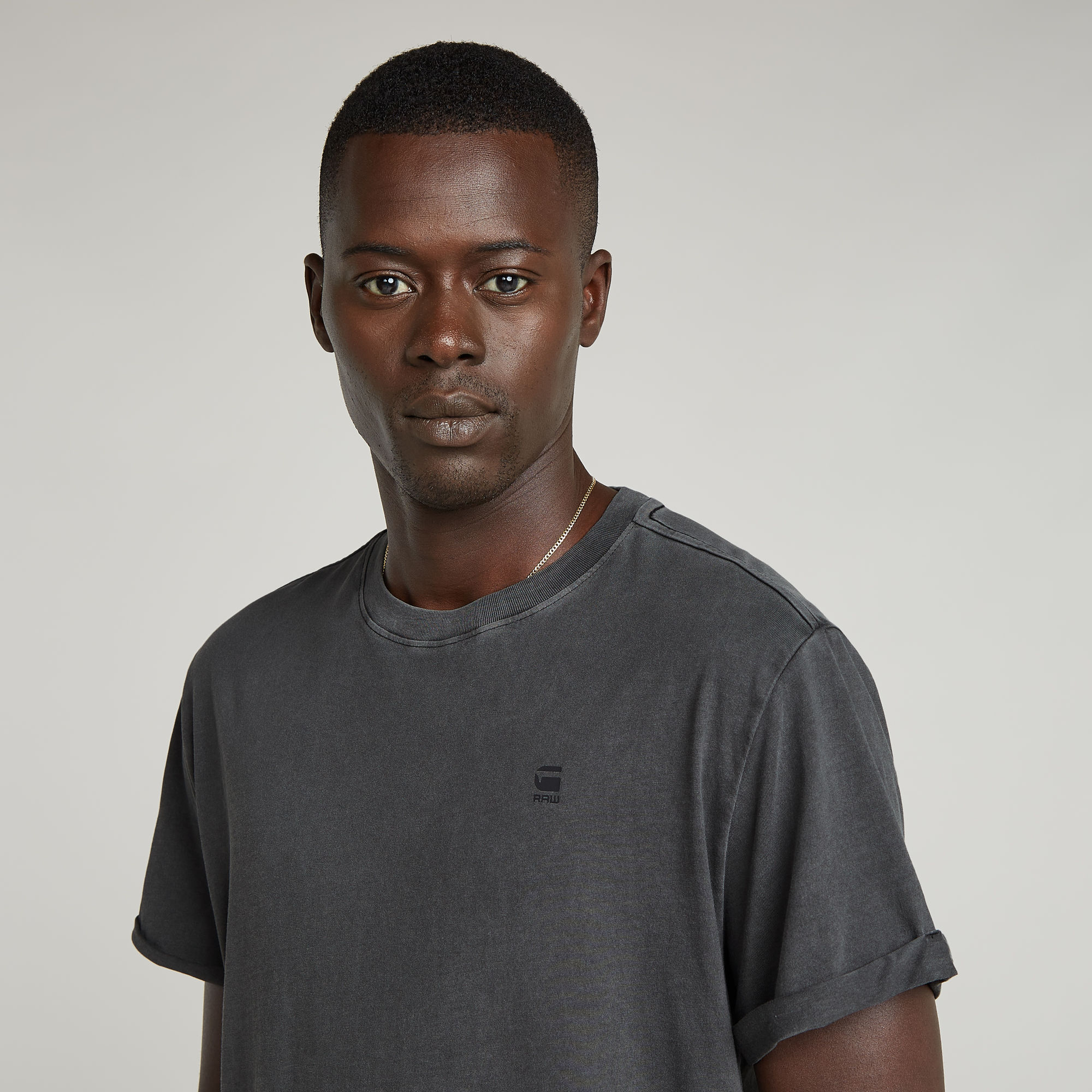 G-Star RAW Text Back Graphic Overdyed Lash T-Shirt Zwart Heren