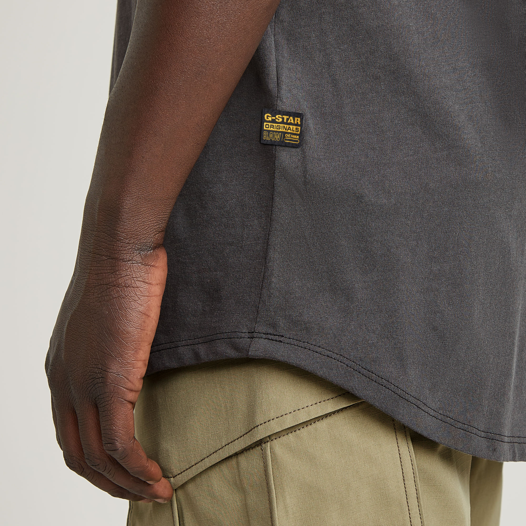 G-Star RAW Text Back Graphic Overdyed Lash T-Shirt Zwart Heren