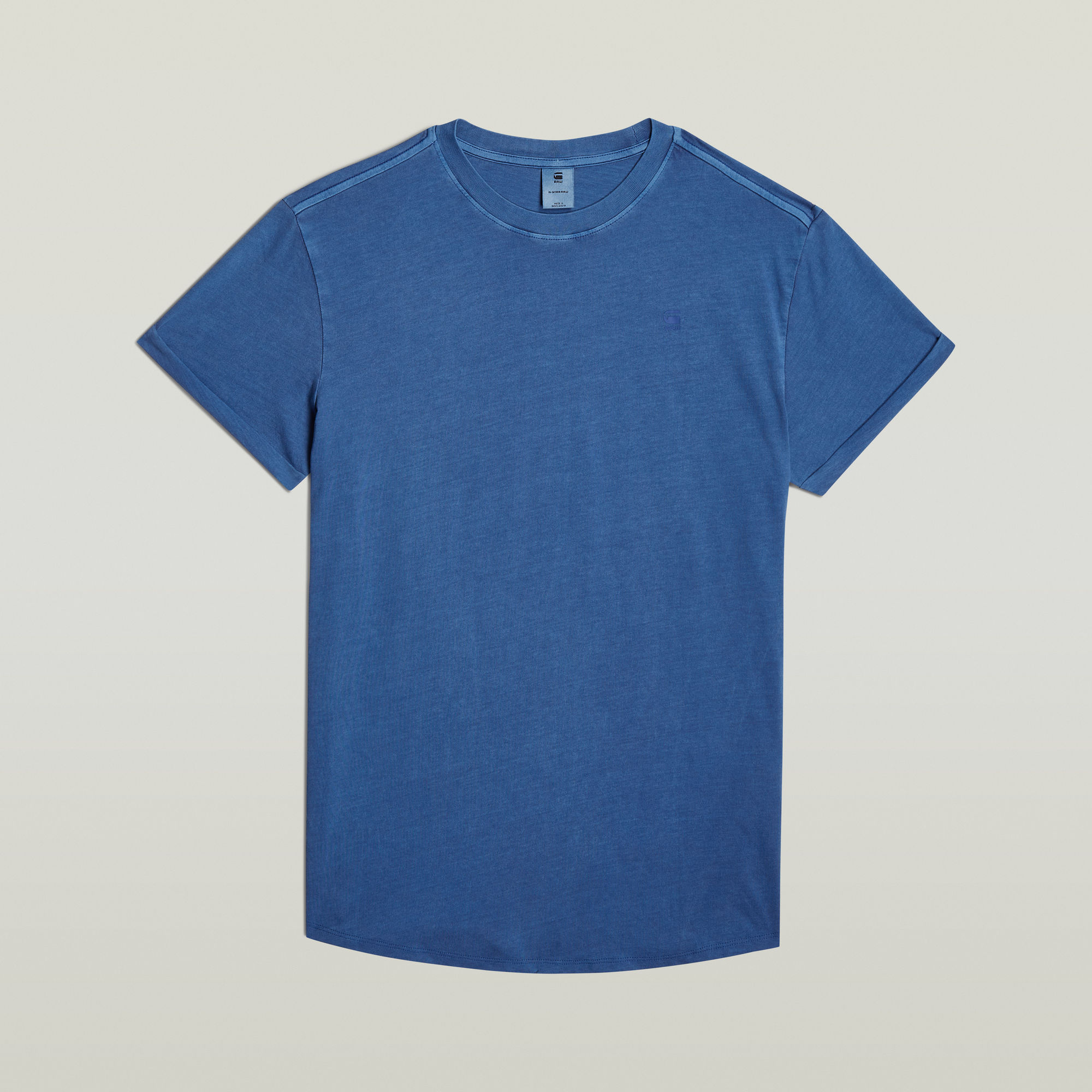 G-Star RAW Text Back Graphic Overdyed Lash T-Shirt Midden blauw Heren