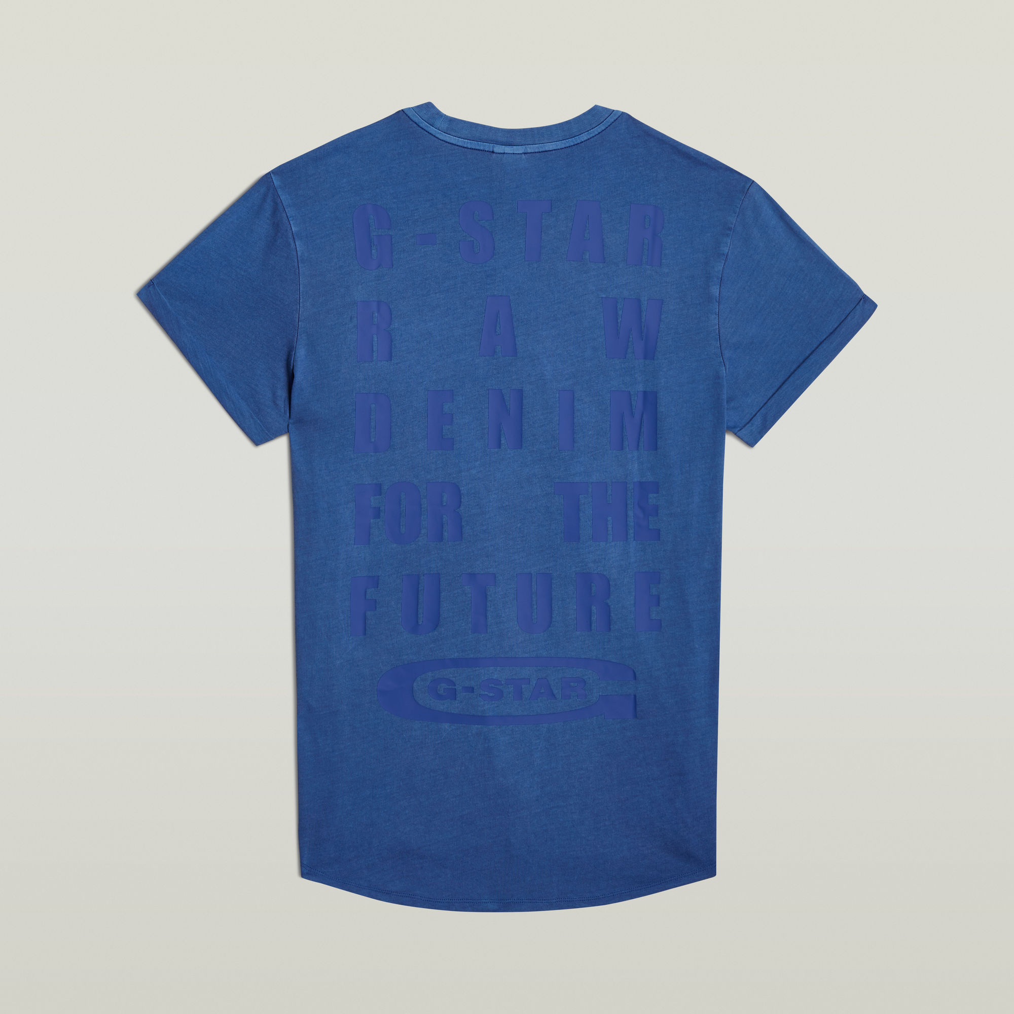 G-Star RAW Text Back Graphic Overdyed Lash T-Shirt Midden blauw Heren