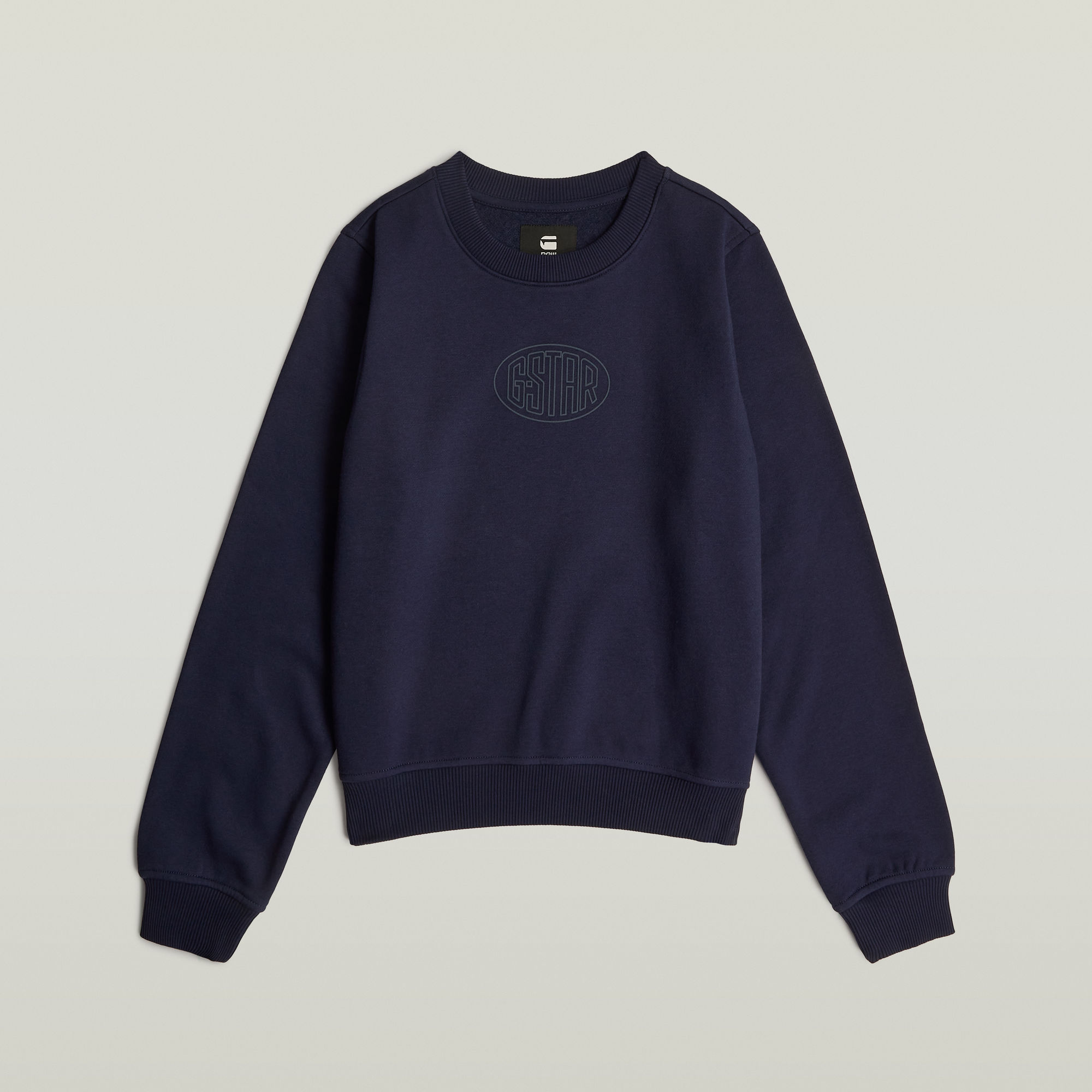 G-Star RAW Logo Crew Sweater Donkerblauw Dames