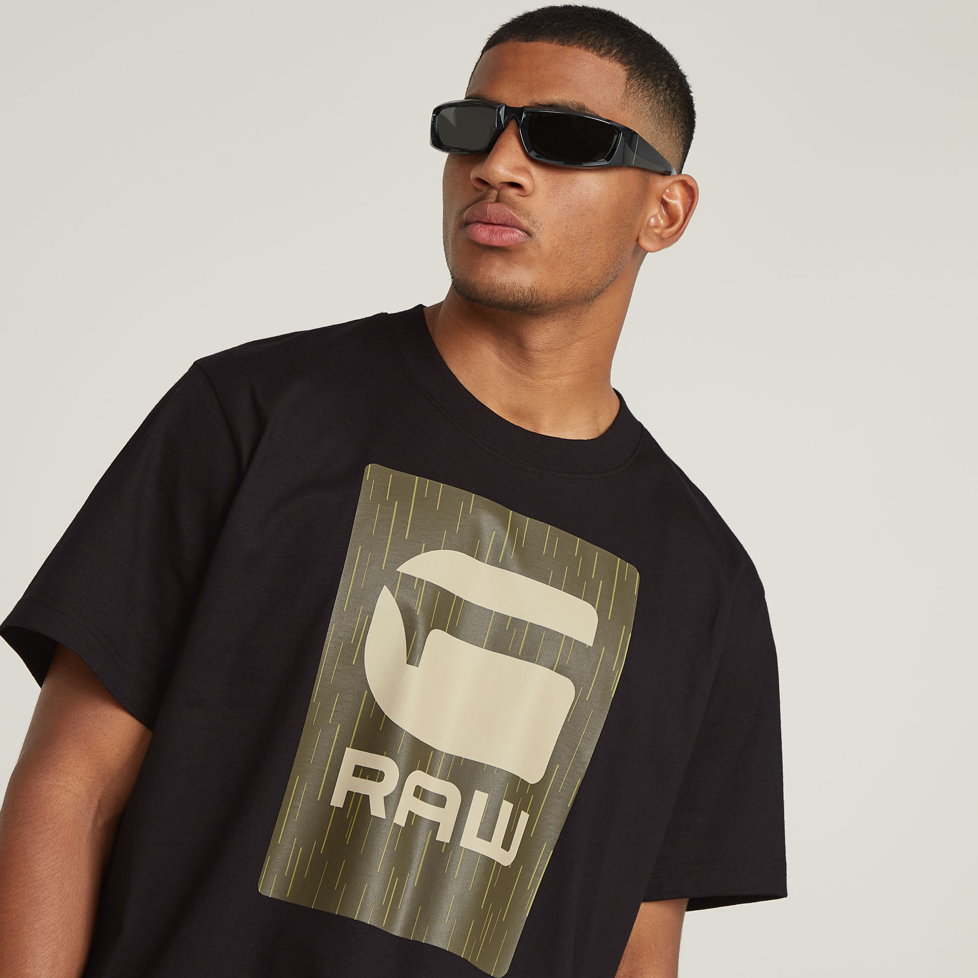 G-Star RAW Burger Box Rain Loose T-Shirt Zwart Heren