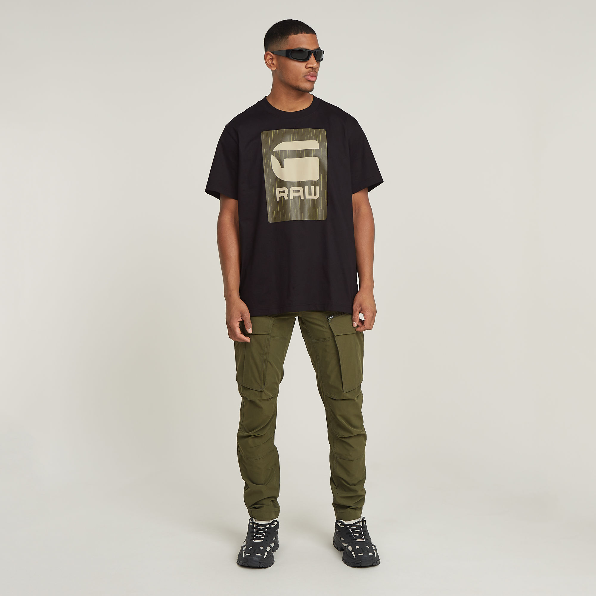 G-Star RAW Burger Box Rain Loose T-Shirt Zwart Heren