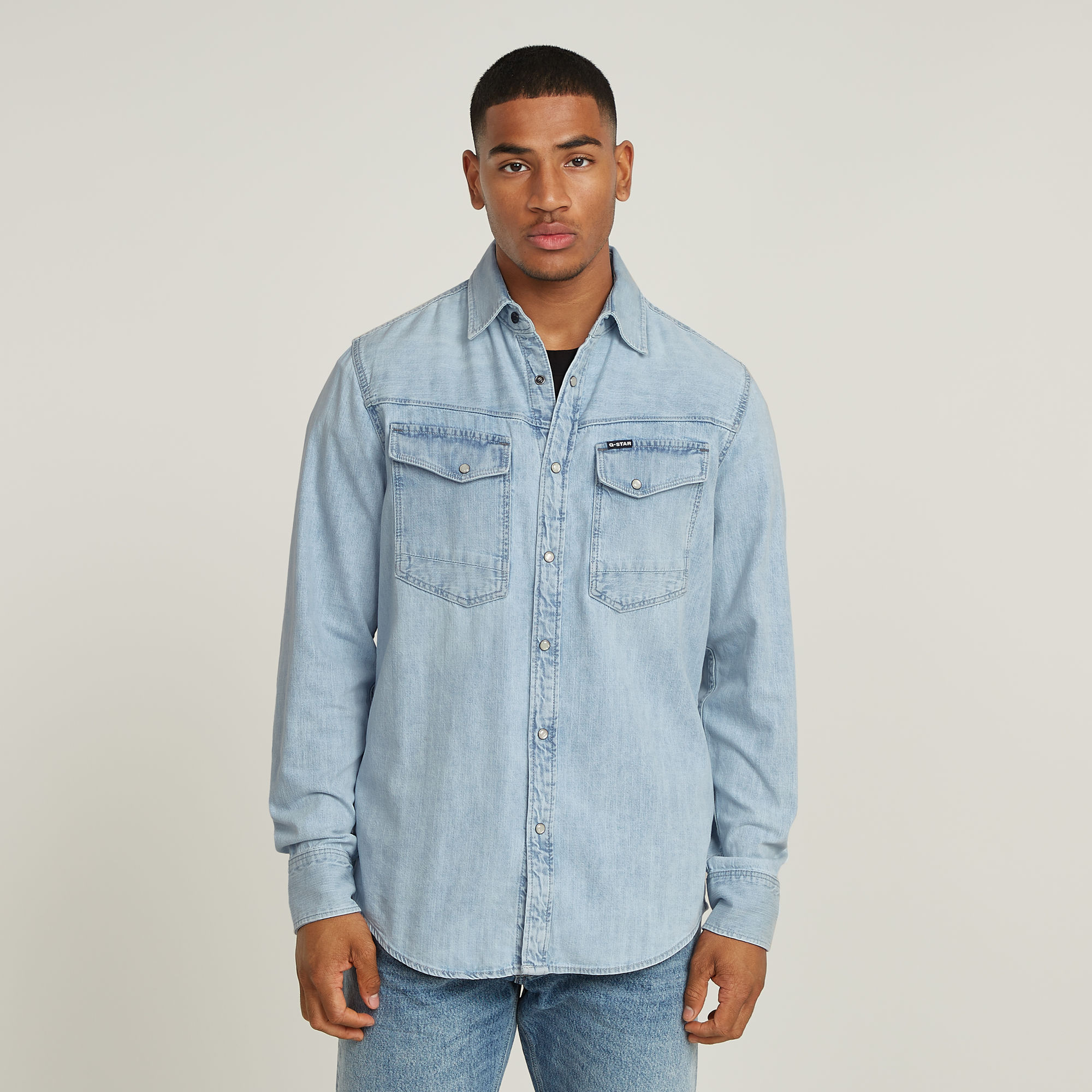 

Slim Denim Shirt - Light blue - Men