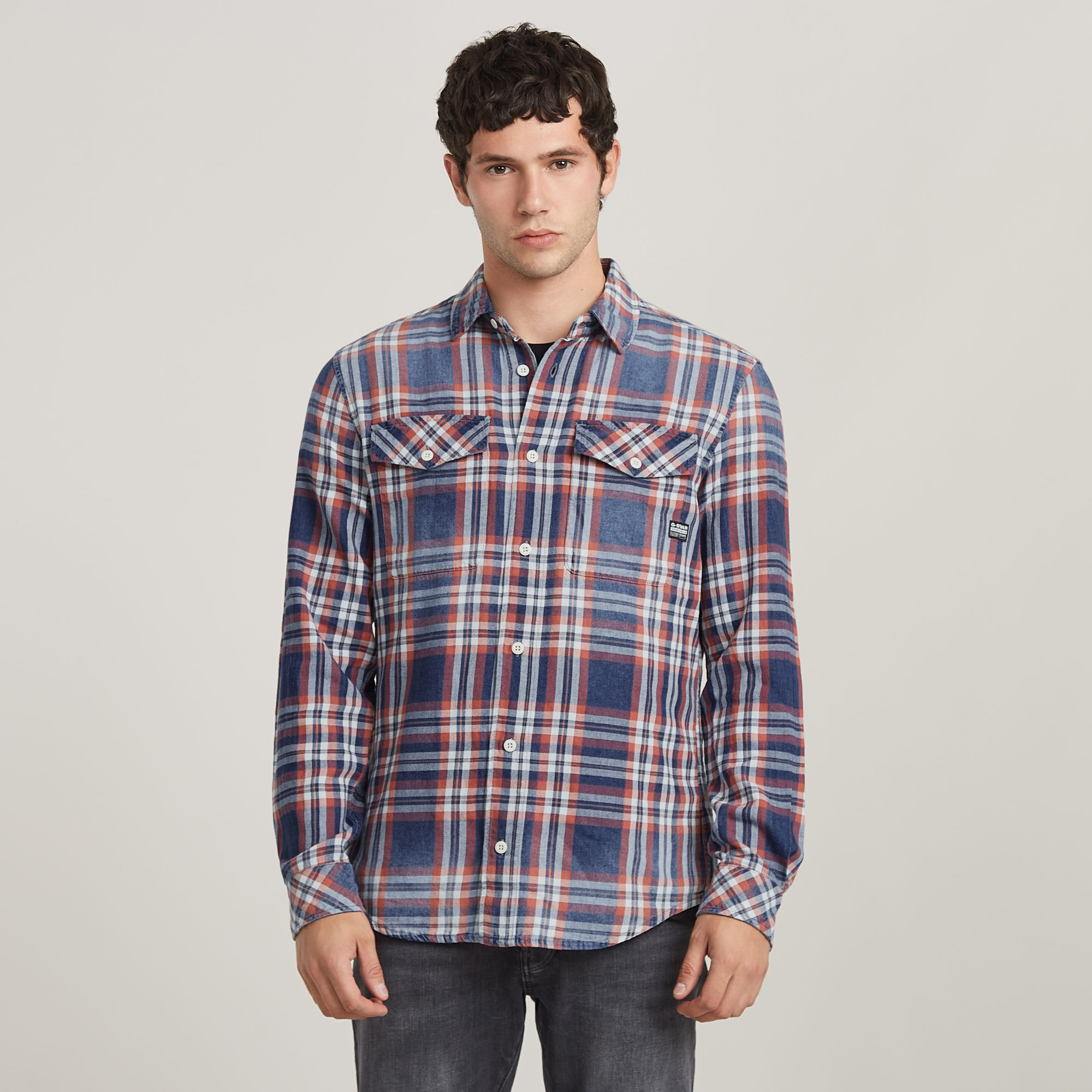 

Marine Slim Shirt - Midden blauw - Heren