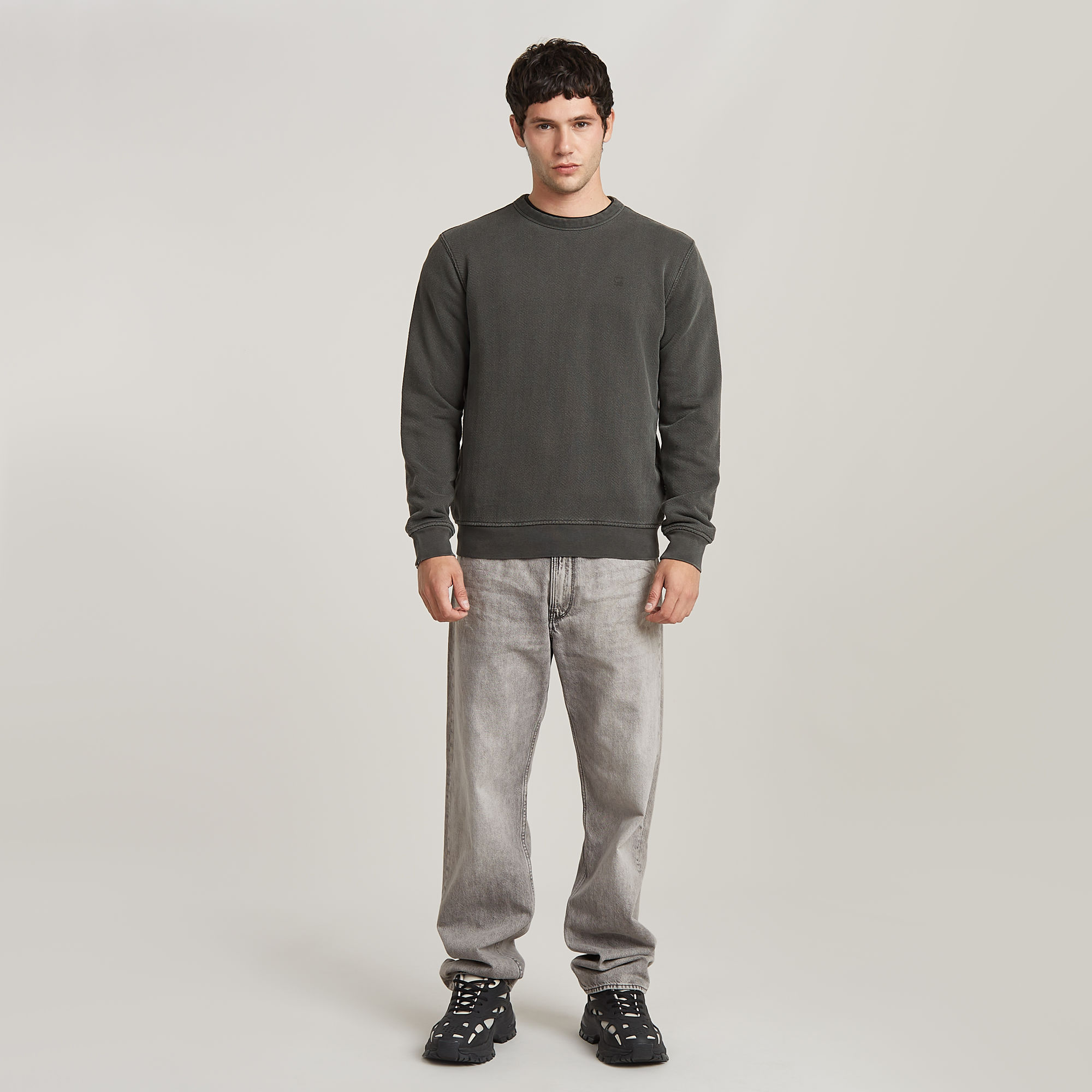 G-Star RAW Overdyed Sweater Zwart Heren