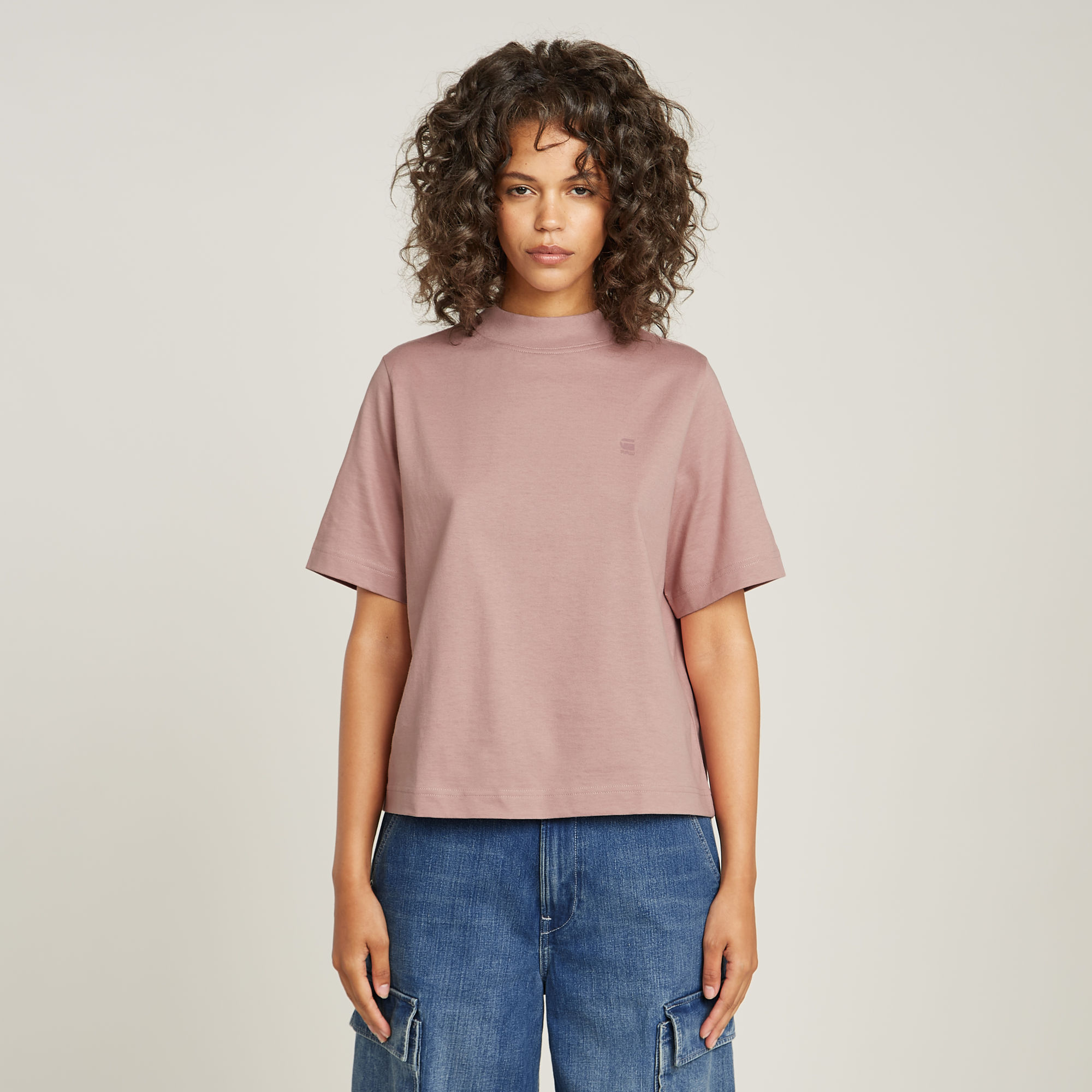 

Logo Mock Top - Pink - Women