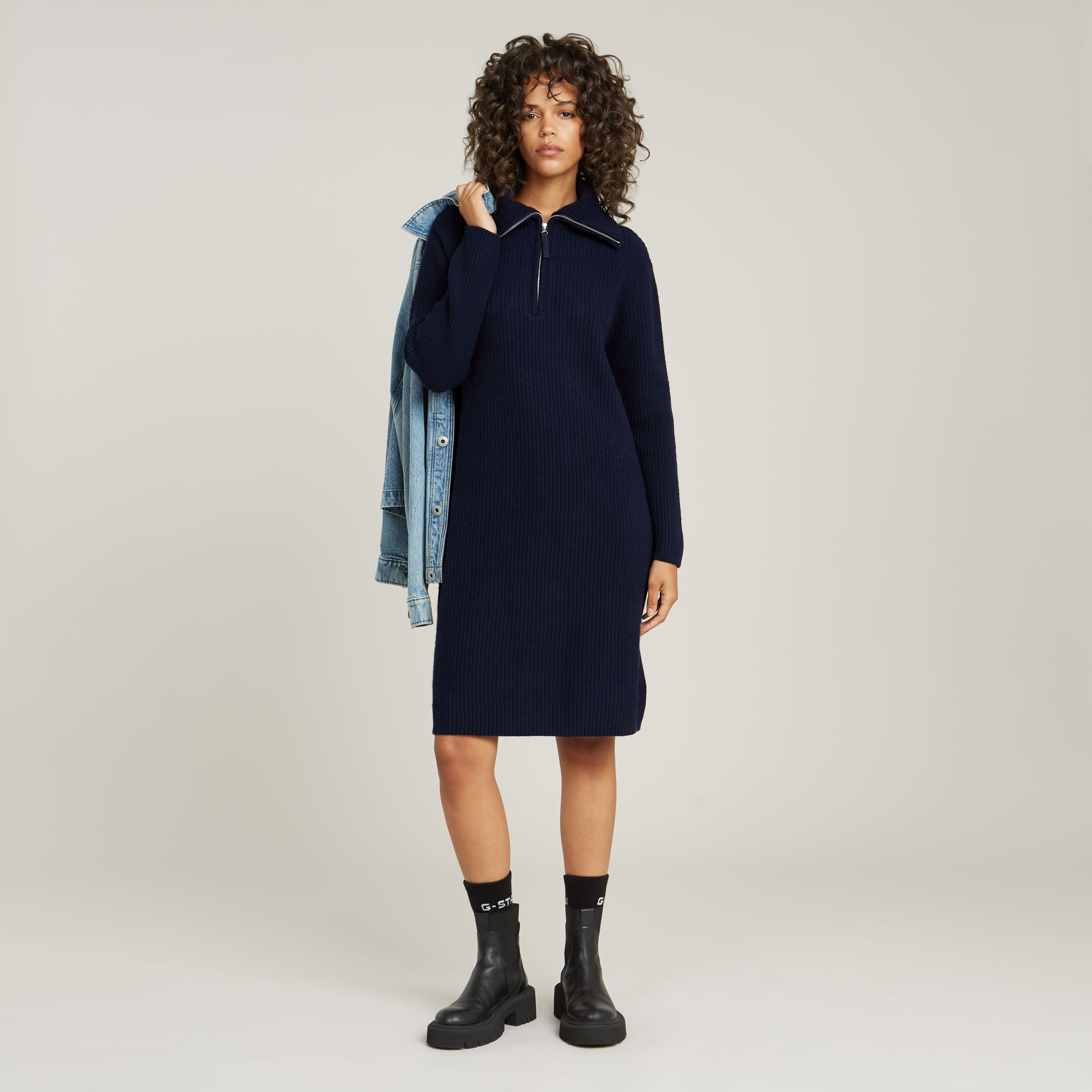 G-Star RAW Chunky Skipper Jurk Donkerblauw Dames
