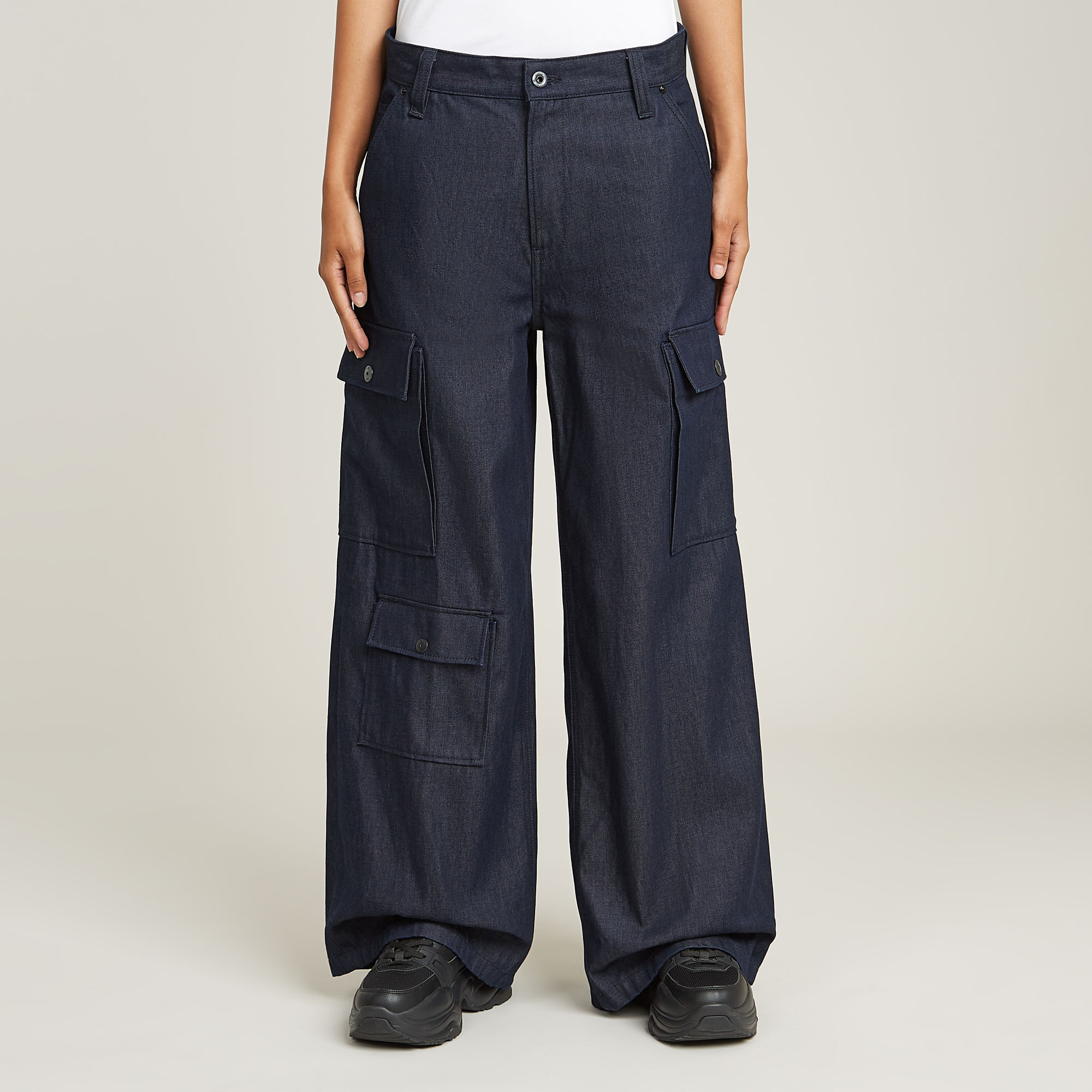 Mega Cargohose Denim - Dunkelblau - Damen