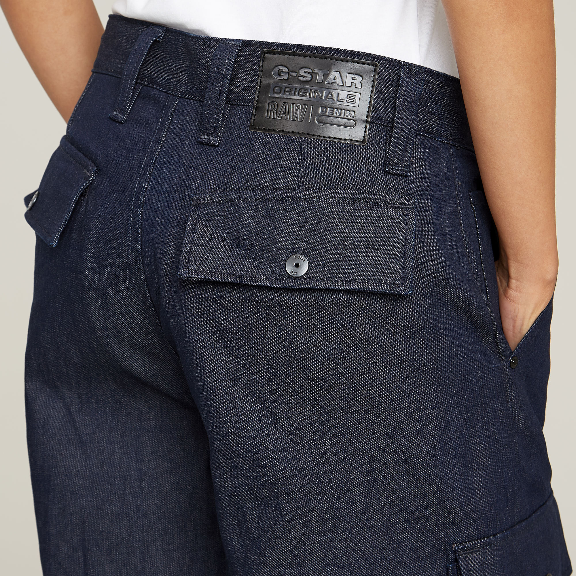G-Star RAW Mega Cargo Broek Denim Donkerblauw Dames