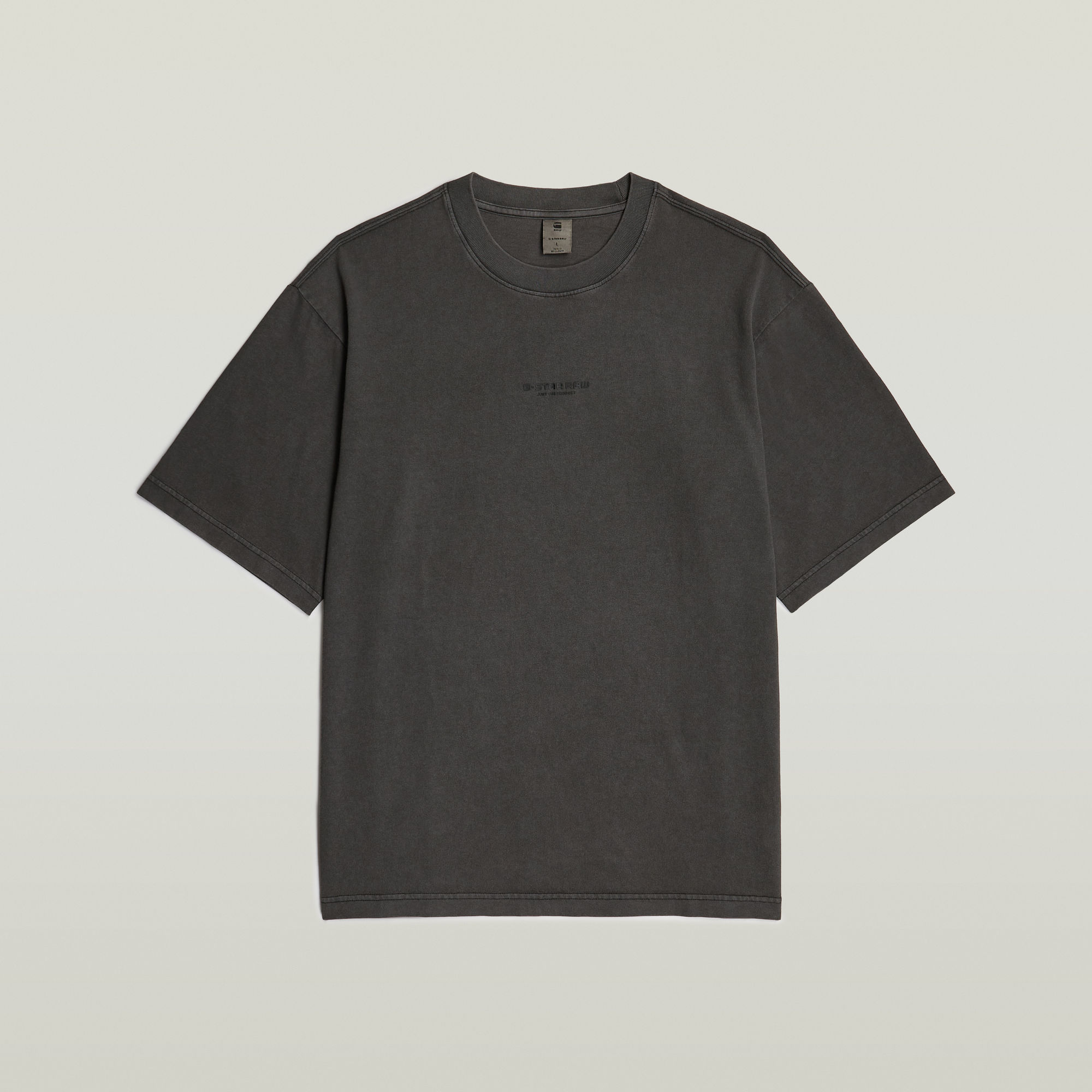 Thumbnail - Overdyed Center Chest Boxy T-Shirt - Schwarz - Herren