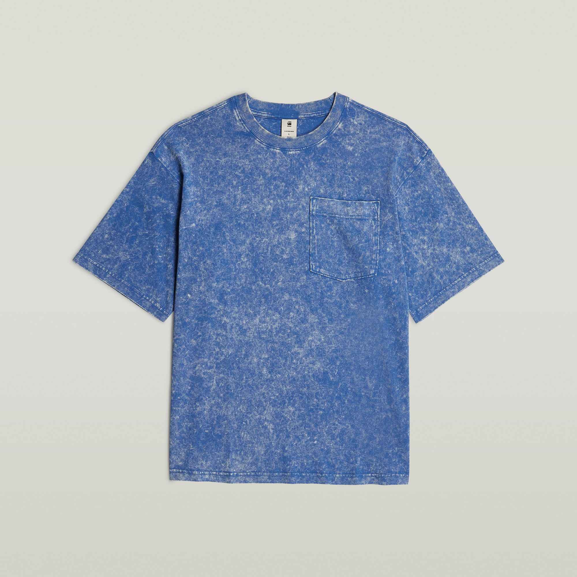 G-Star RAW Acid Wash Boxy T-Shirt Midden blauw Heren
