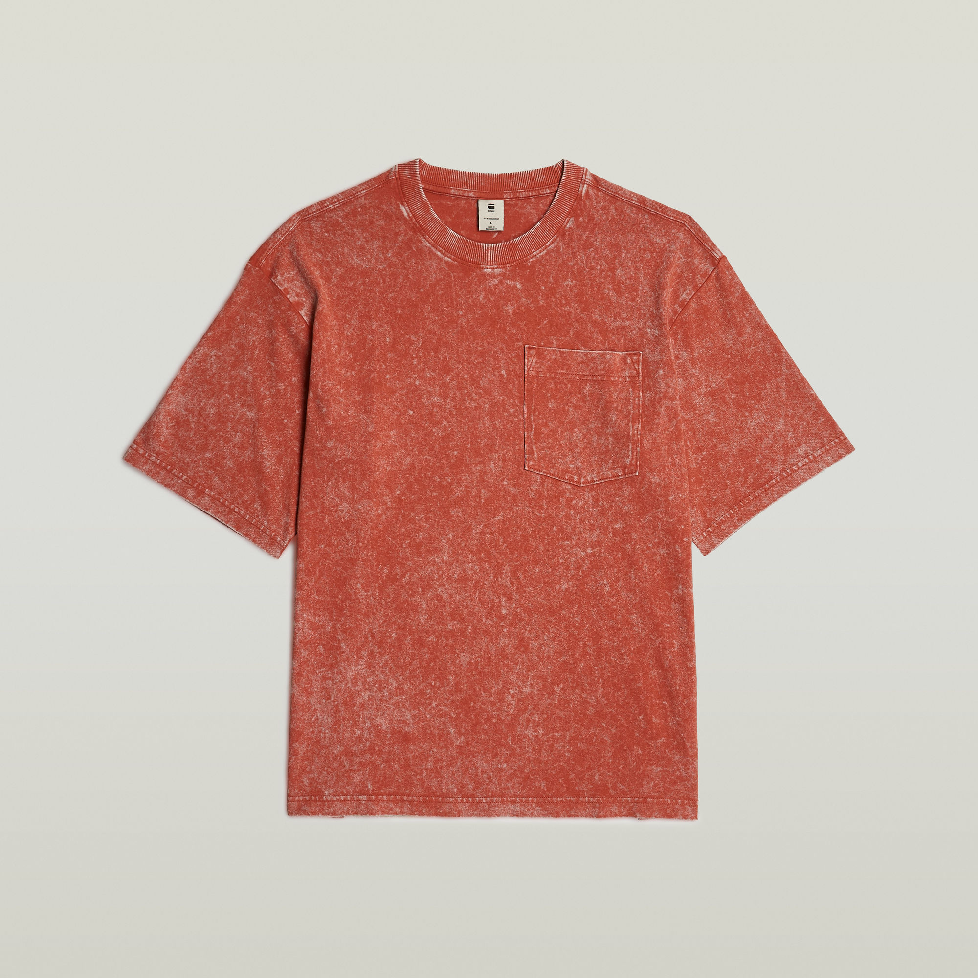 G-Star RAW Acid Wash Boxy T-shirt Rood Heren