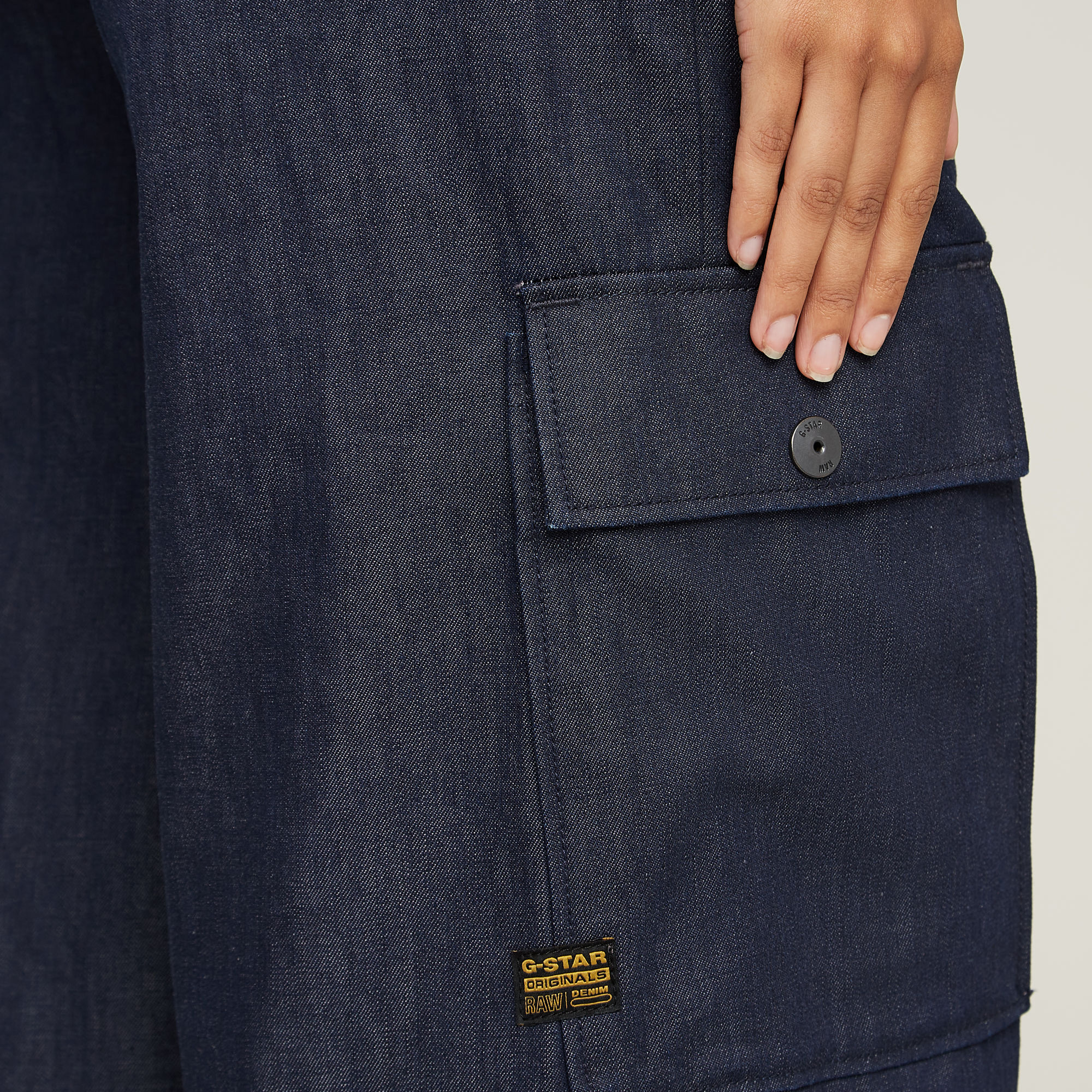 G-Star RAW Mega Cargo Broek Denim Donkerblauw Dames