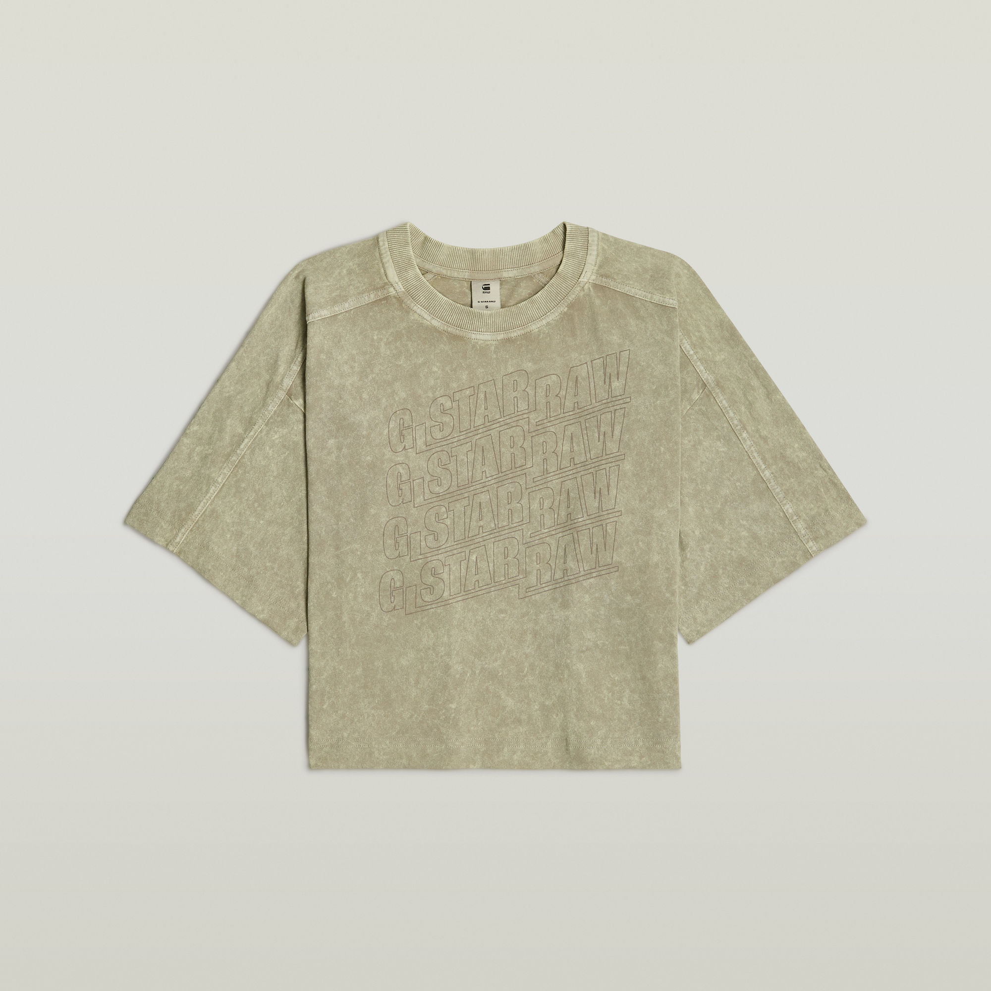 G-Star RAW Washed Multi Logo Oversized T-shirt Beige Dames