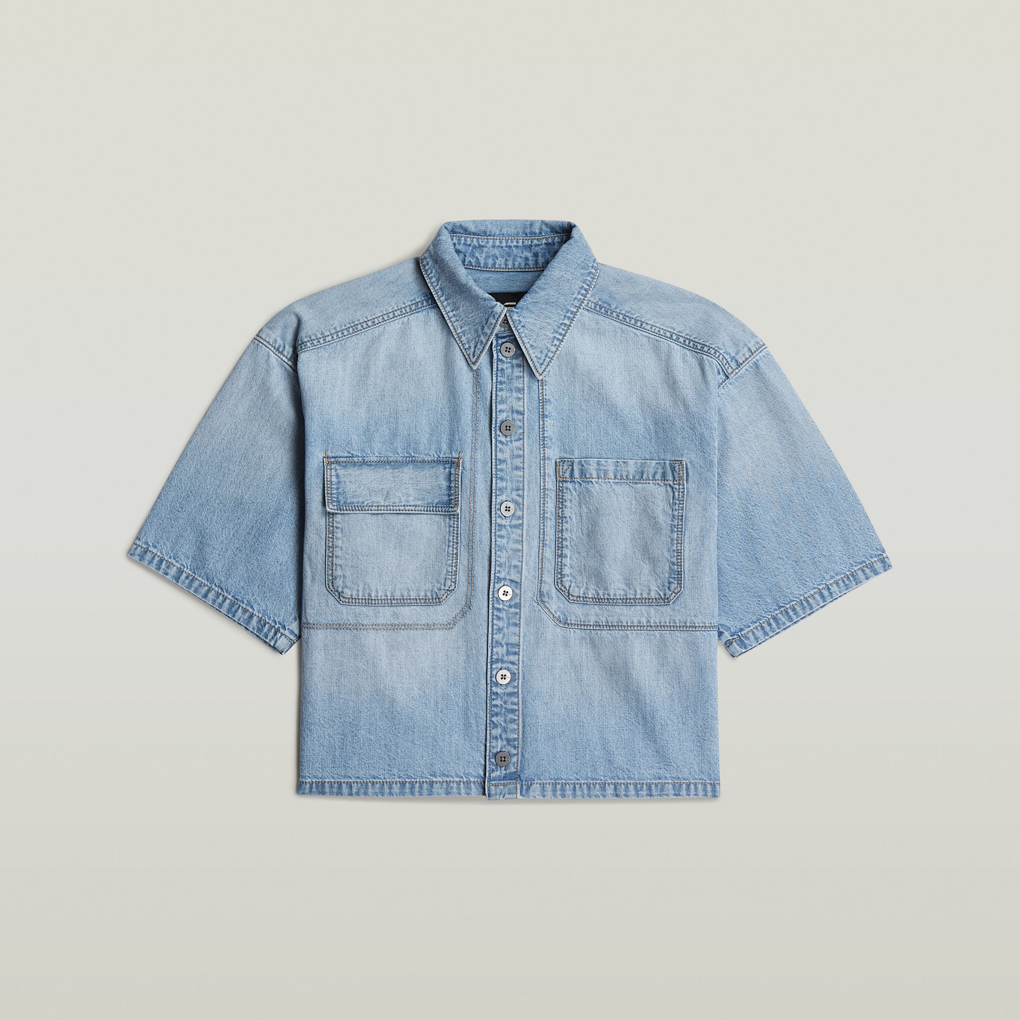 Thumbnail - Remix Shirt Side Slits - Hellblau - Damen