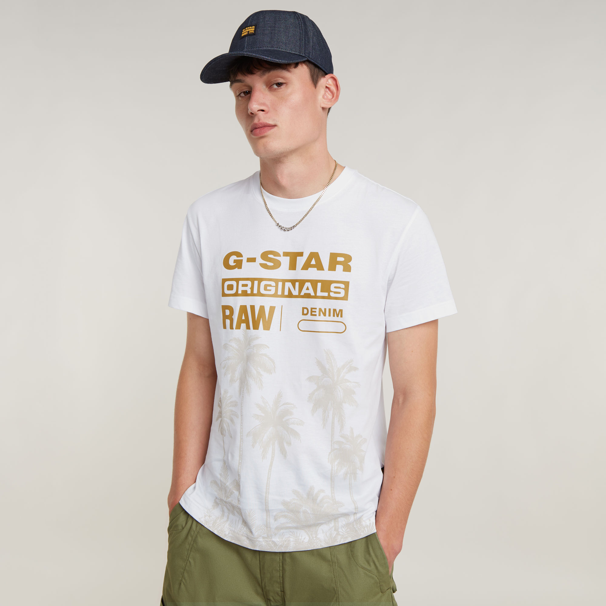 G-Star RAW Palm Originals T-Shirt - Wit - Heren