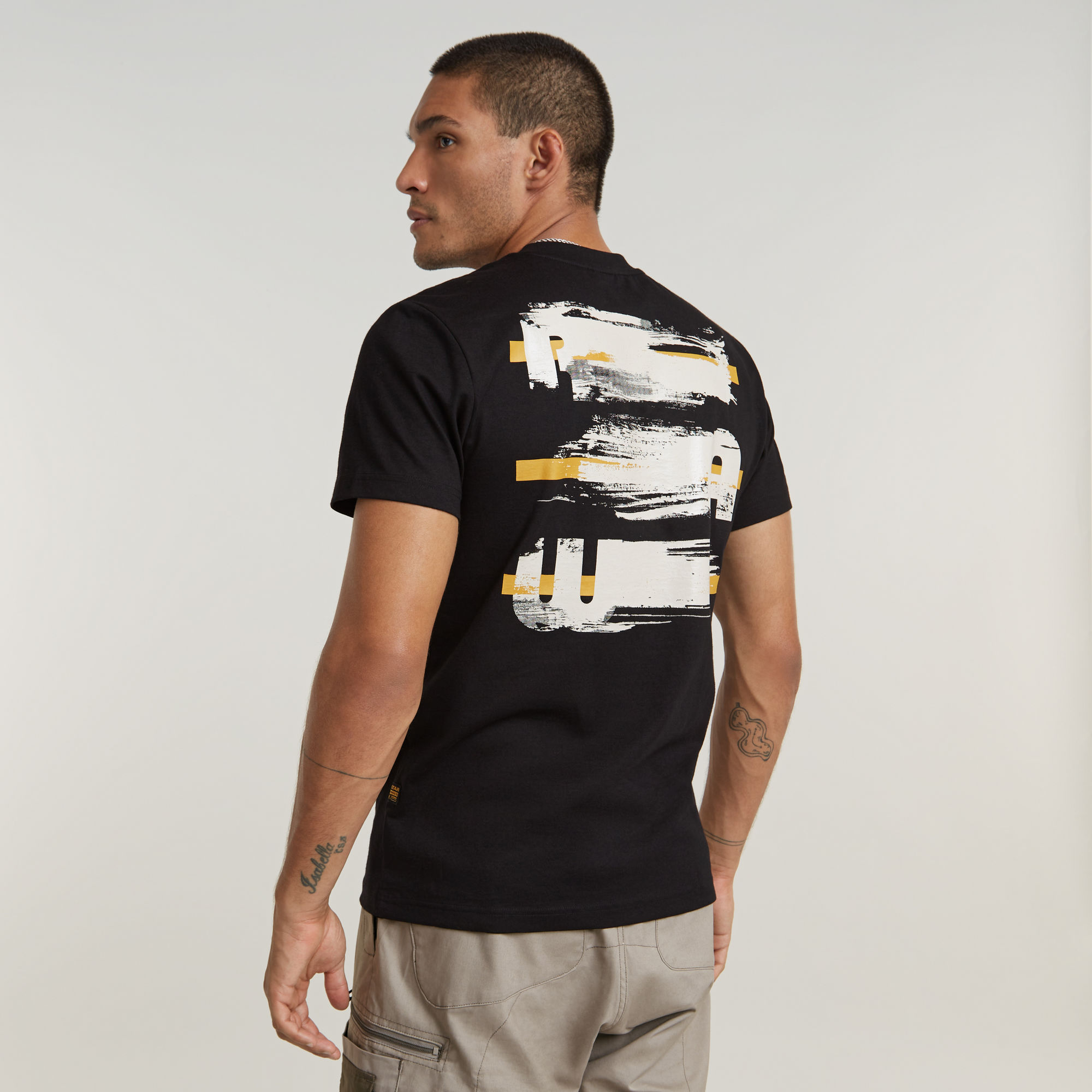 RAW Painted Back Graphic T-Shirt - Schwarz - Herren