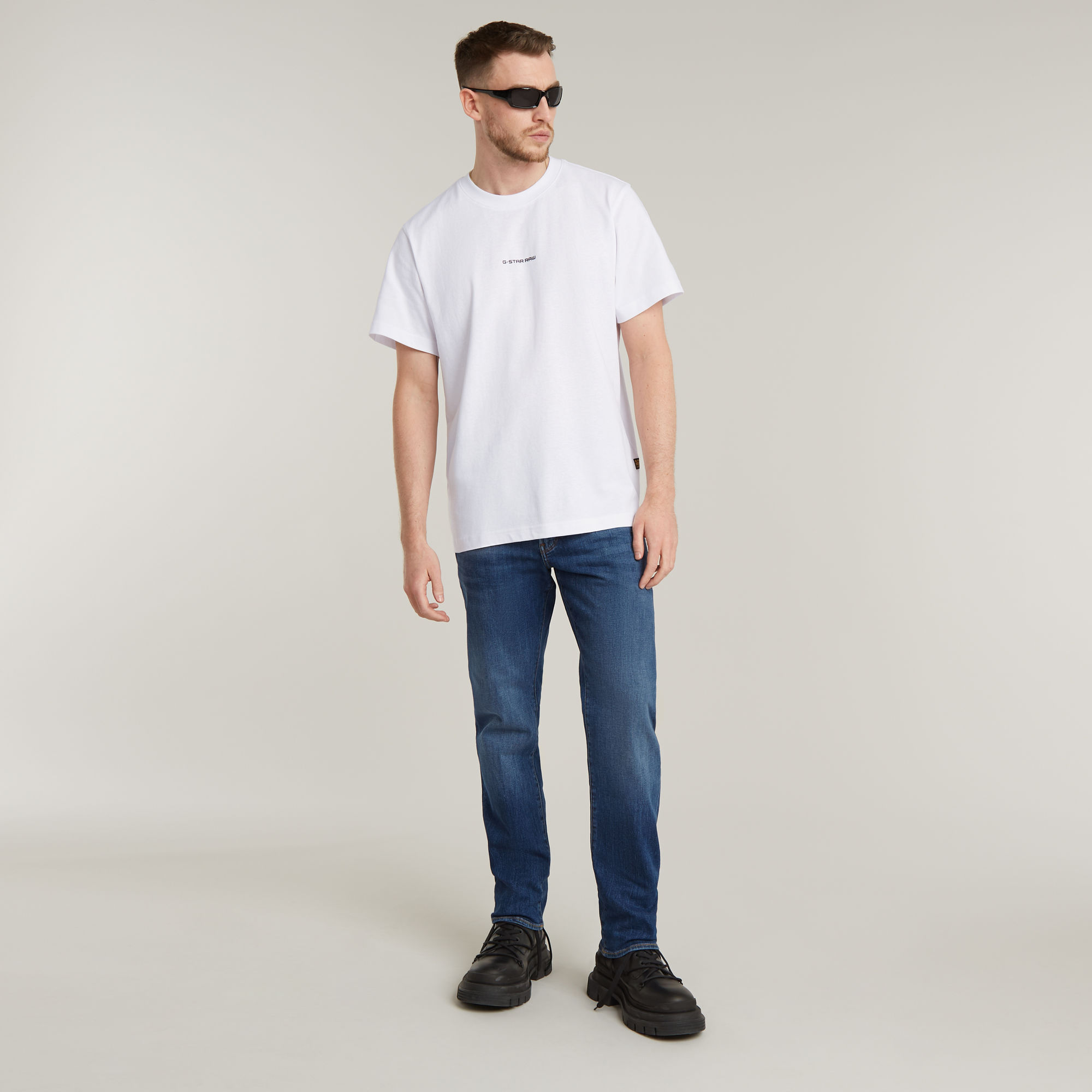 Thumbnail - Center Chest Logo Loose T-Shirt - Weiß - Herren