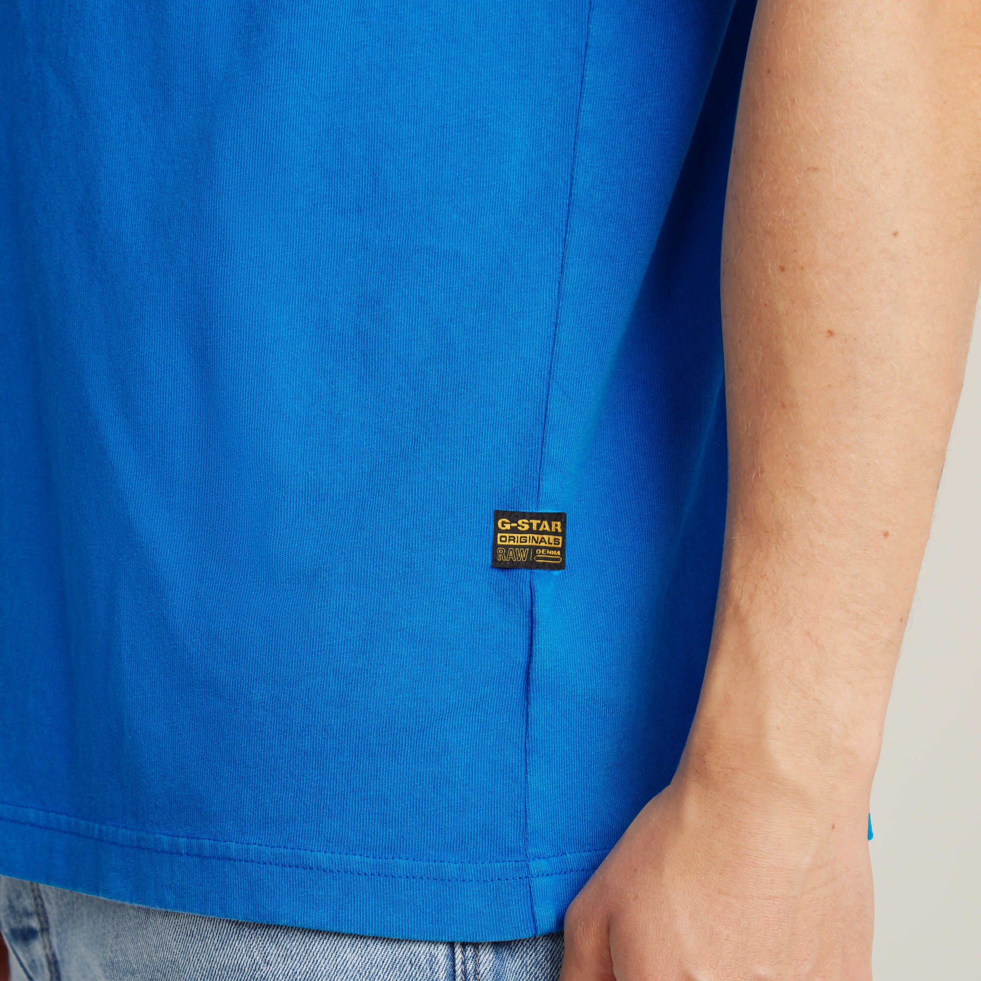 G-Star RAW Washed Pocket T-Shirt Midden blauw Heren