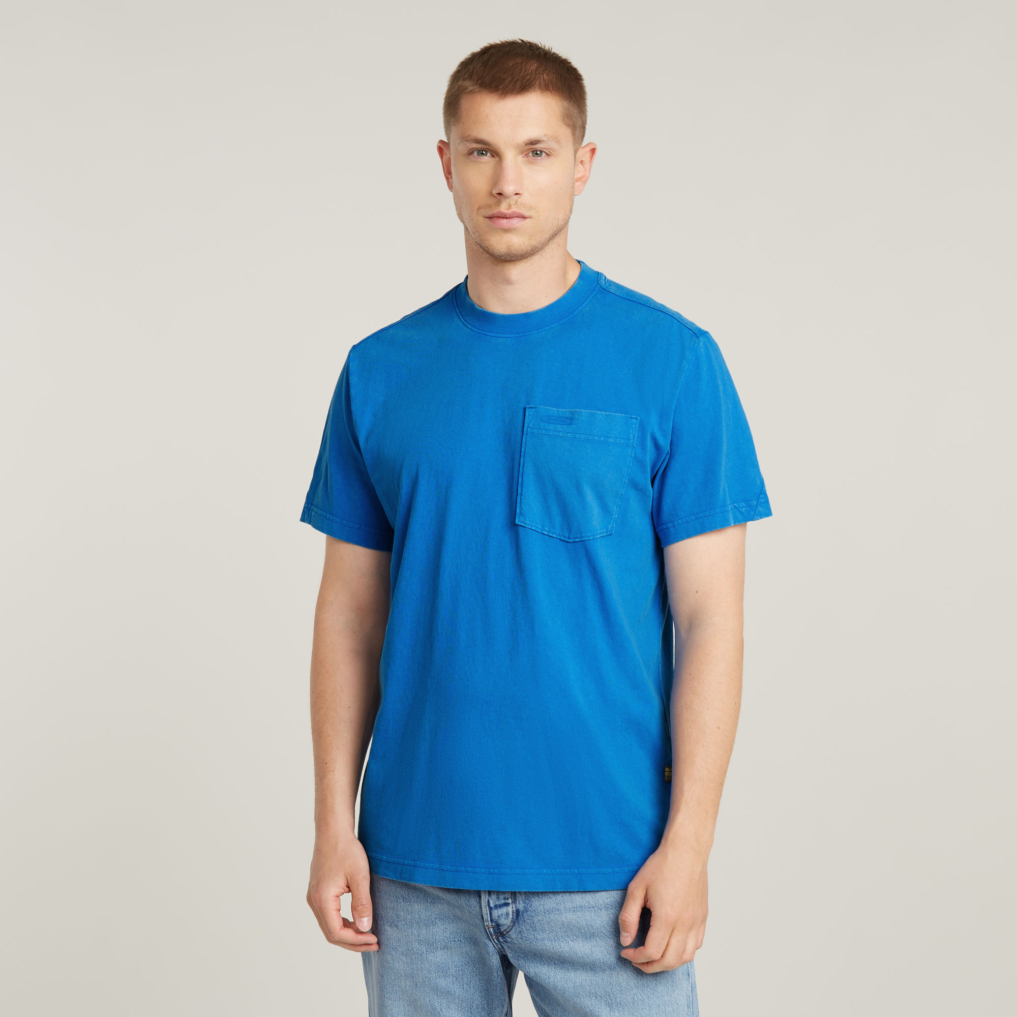 

Washed Pocket T-Shirt - Medium blue - Men