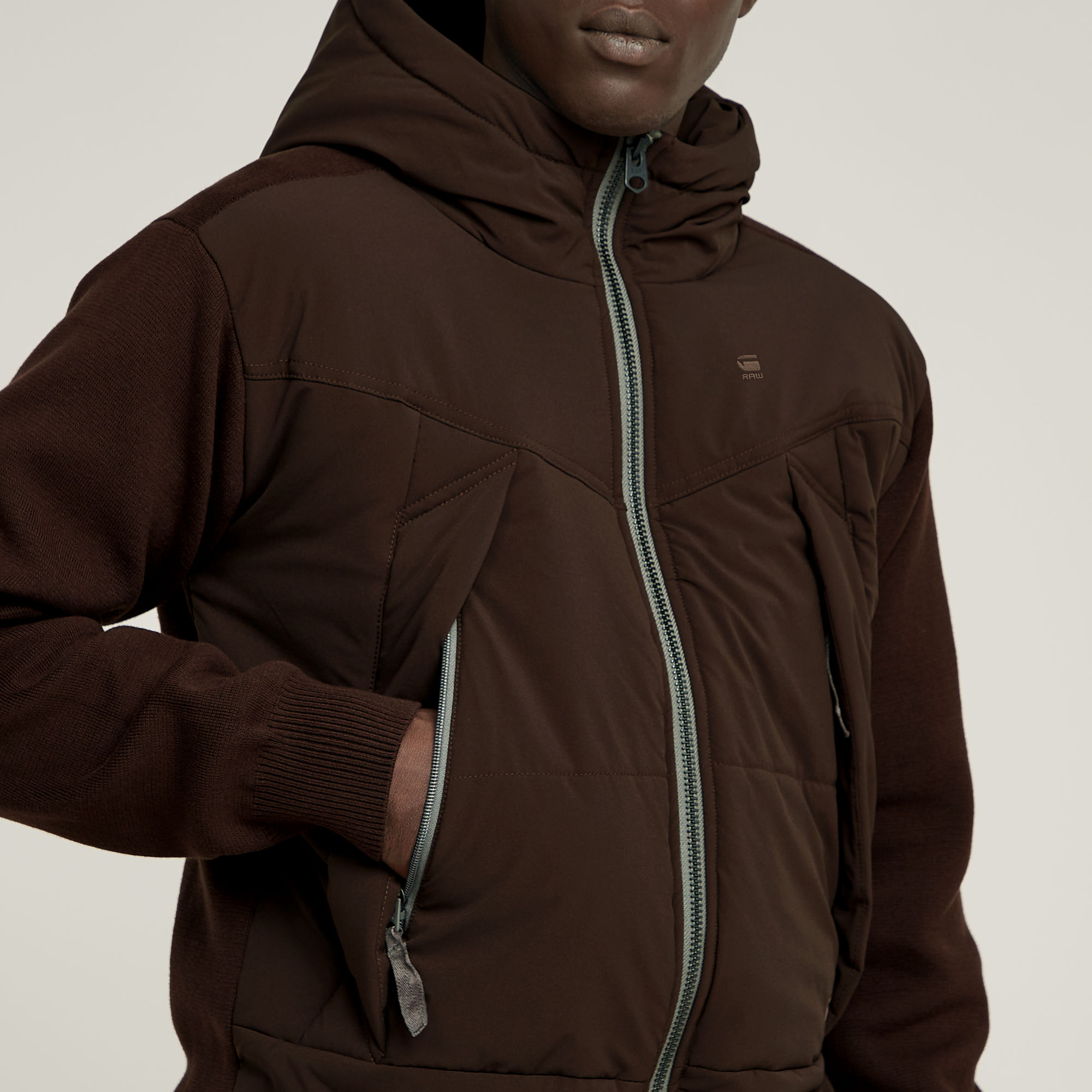 G-Star RAW Alfresco Hoodie Met Rits Bruin Heren